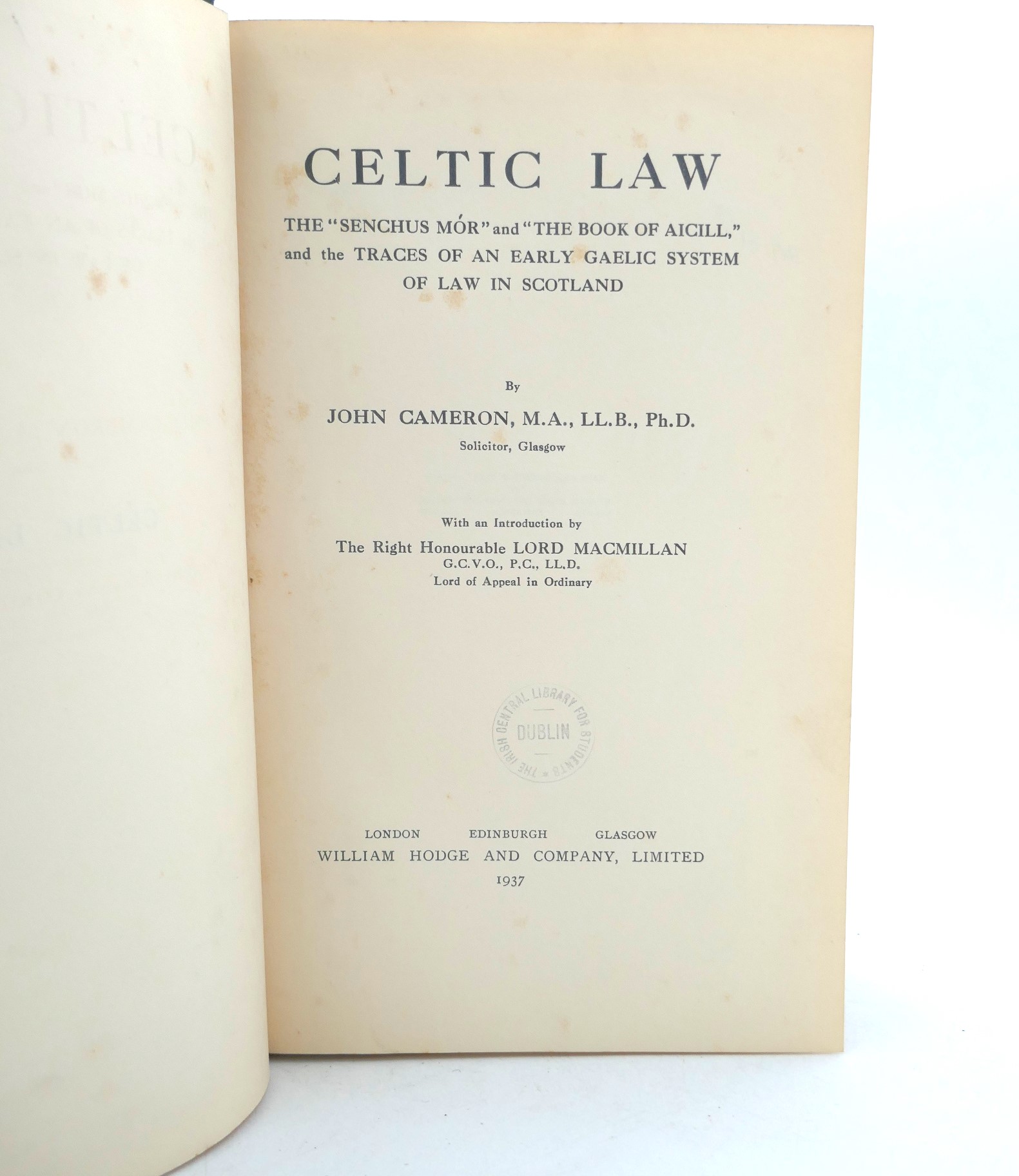Celtic Law. The 'Senchus Mor' (1937) - Image 2