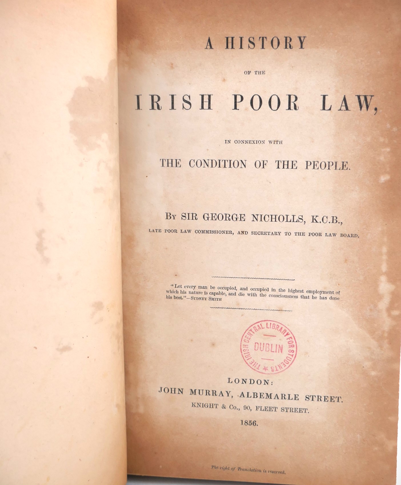 A History of the Irish Poor Law (1856) - Image 2