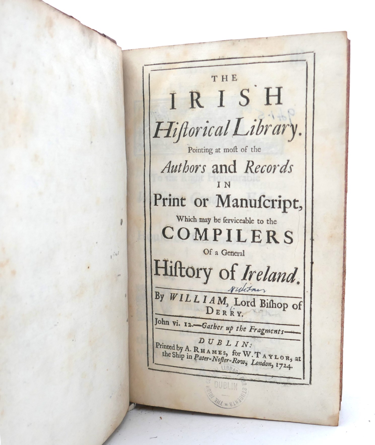 The Irish Historical Library (1724) - Image 2