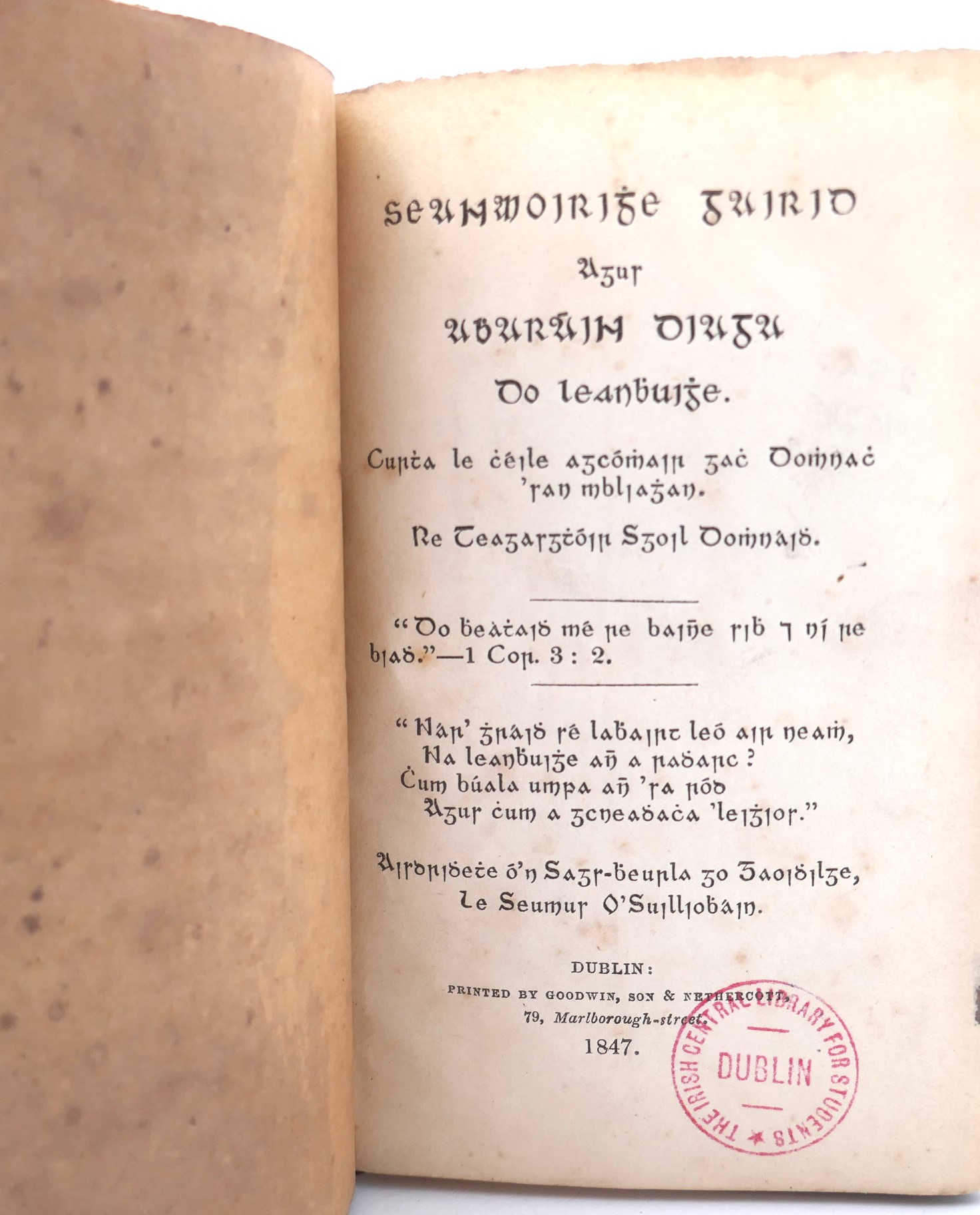 Seanmoirighe Gairid agus Abharáin Diaga: Sermons & Hymns (1847) - Image 3