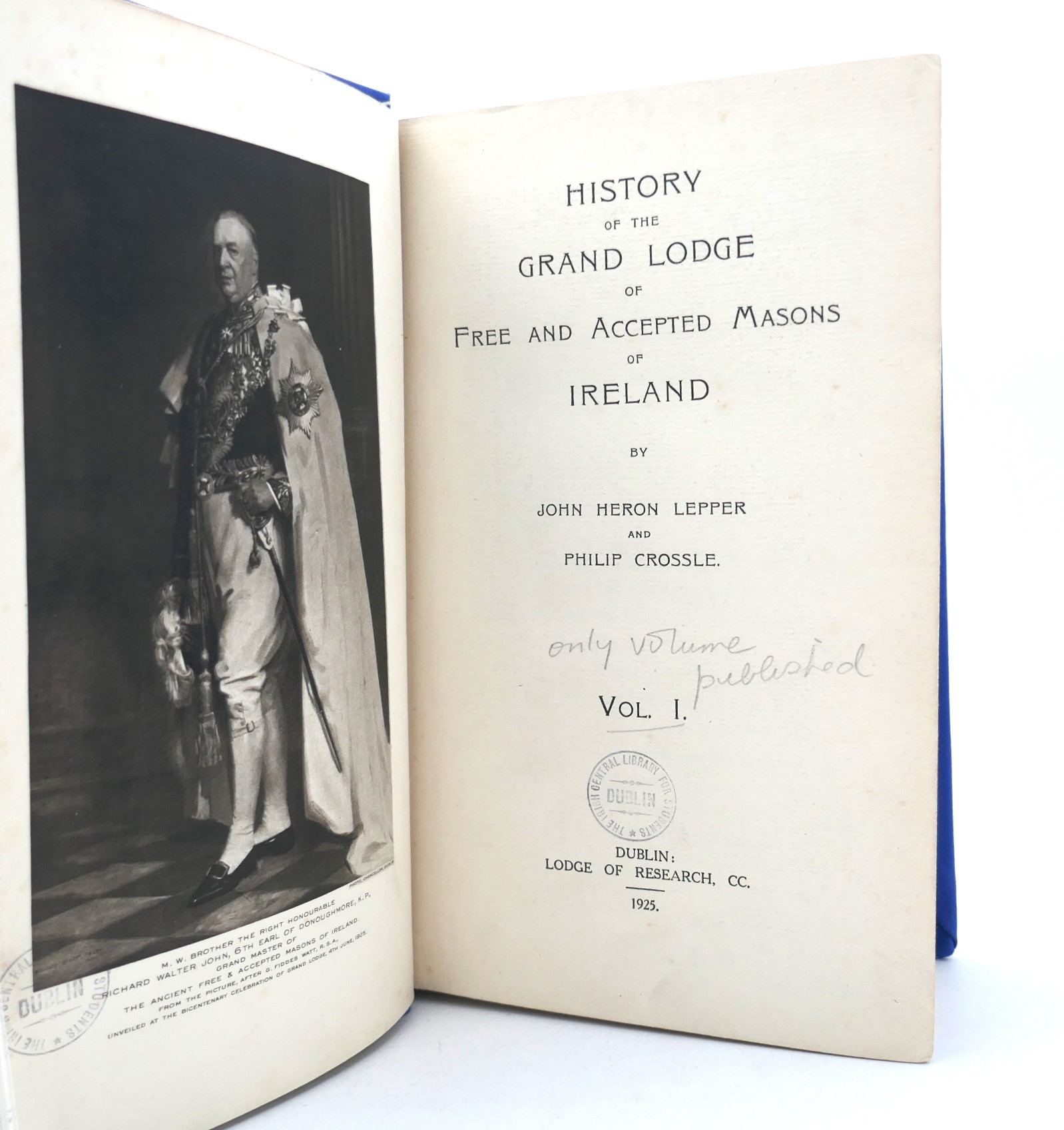 History of the Grand Lodge of Free and Accepted Masons of Ireland (1925) - Image 2