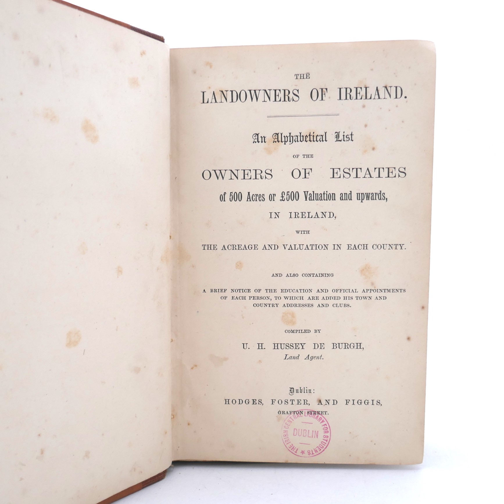 The Landowners of Ireland. An Alphabetical List (1878) - Image 2