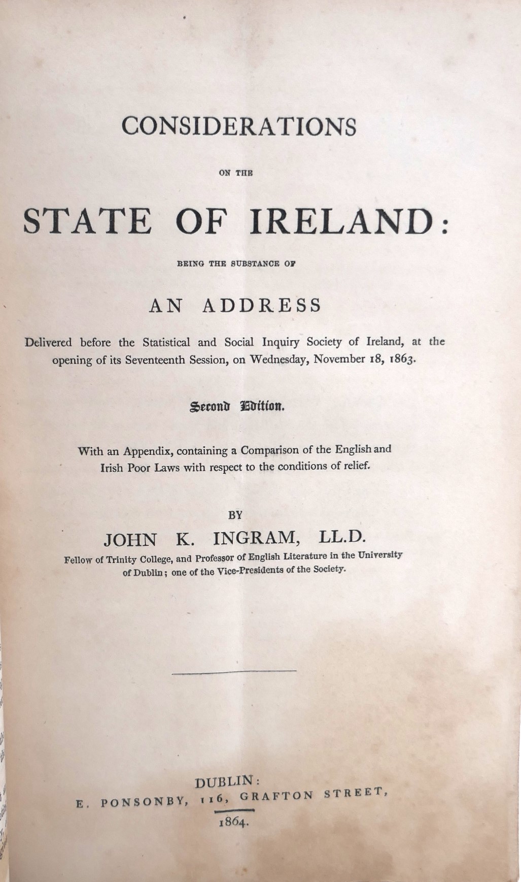The Statistical and Social Inquiry Society of Ireland (1864) - Image 3