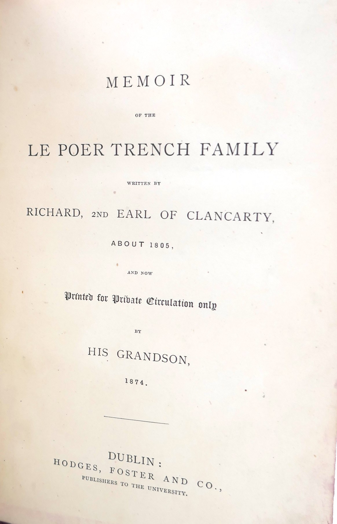 Memoir of the Le Poer Trench Family (1874) - Image 2