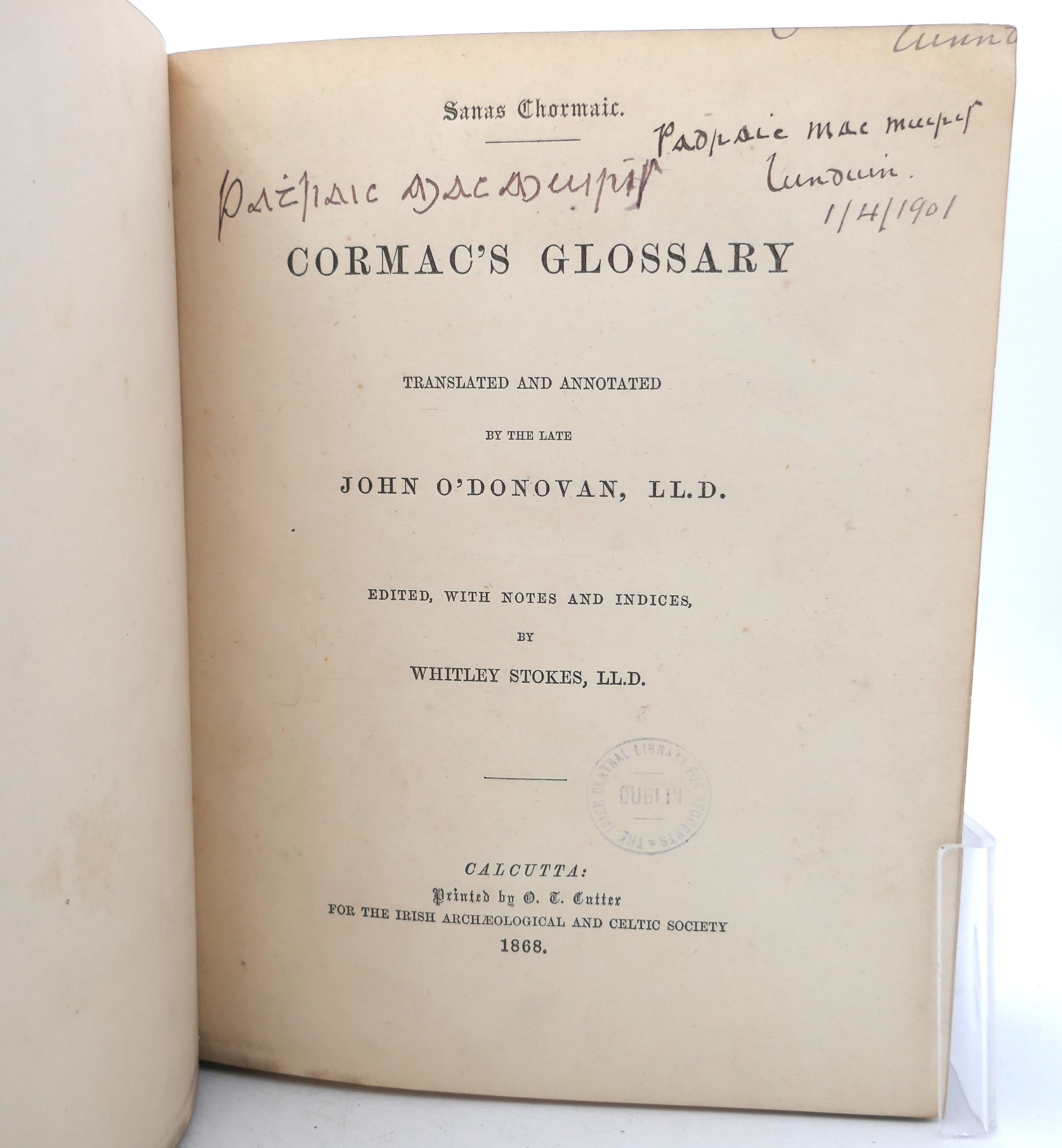 Cormac's Glossary. Sanas Chormaic (1868) - Image 2