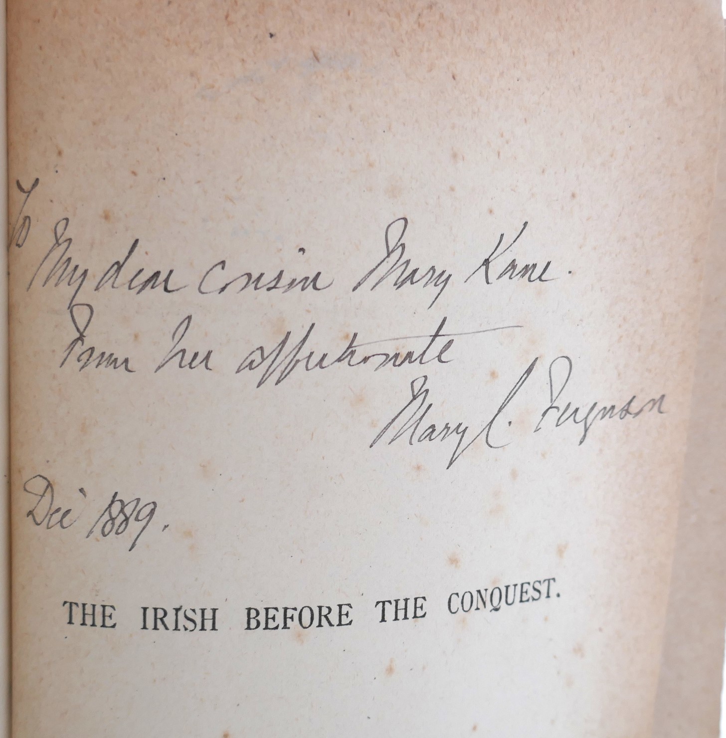 The Story of the Irish Before the Conquest. Inscribed Copy (1890) - Image 3