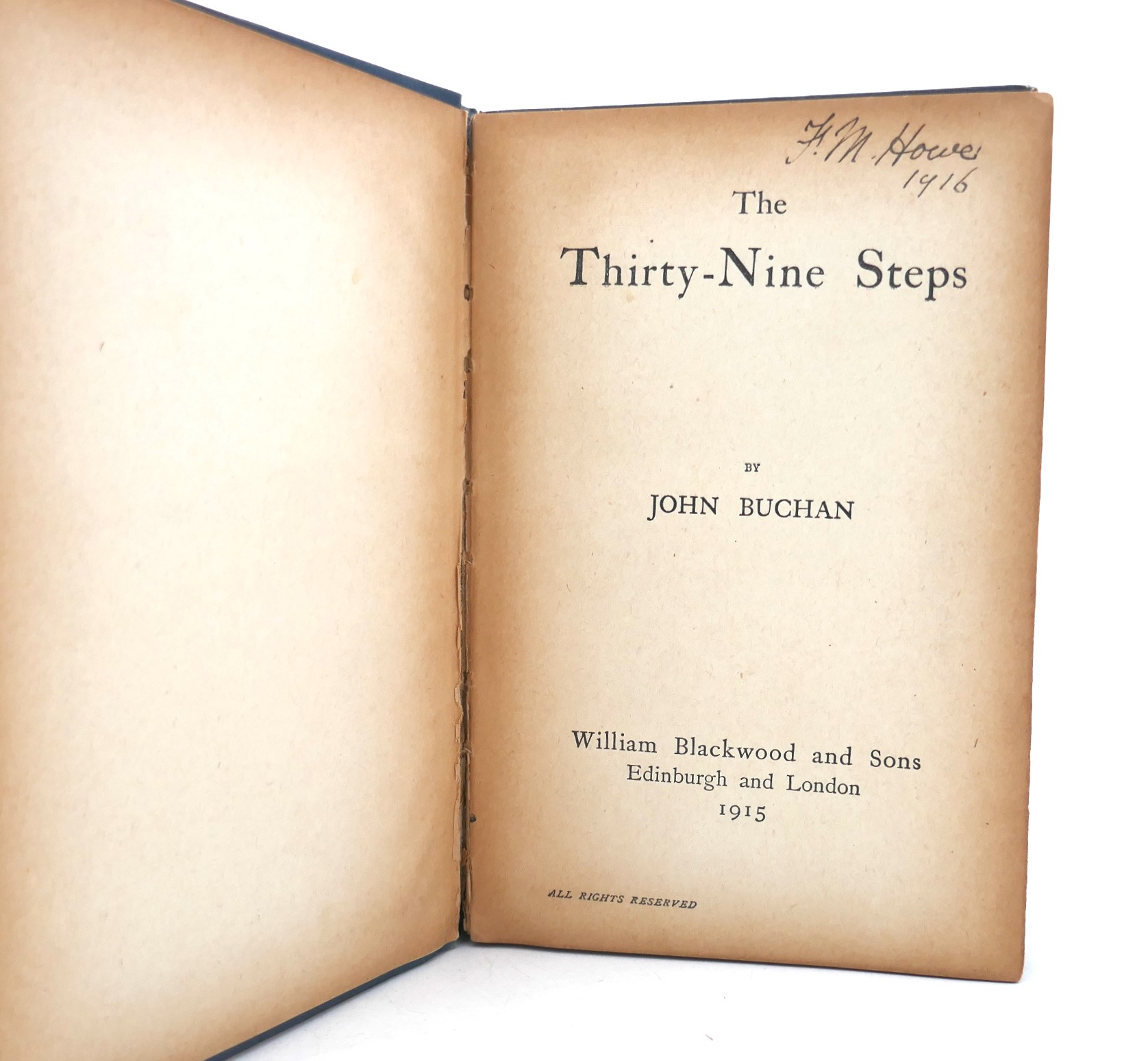 The Thirty-Nine Steps. First Edition. With Author's Signature (1915) - Image 3