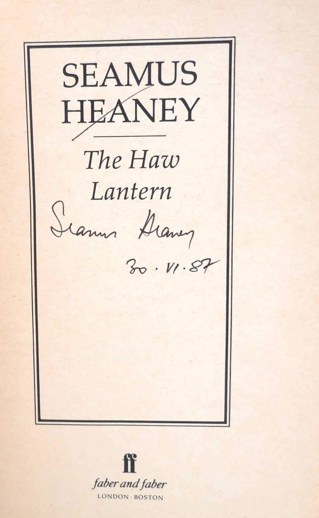 The Haw Lantern. First Paperback Edition. Author Signed (1987) - Image 2