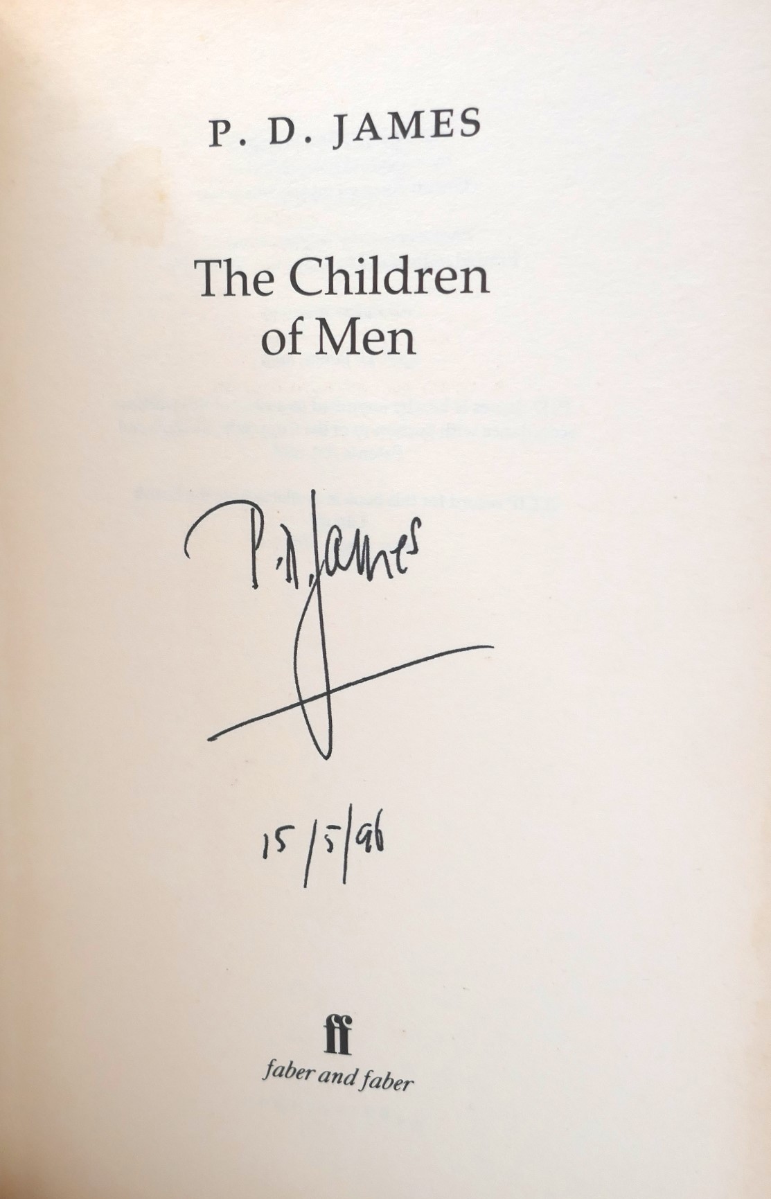 The Children of Men. First Edition. Author Signed (1992) - Image 2