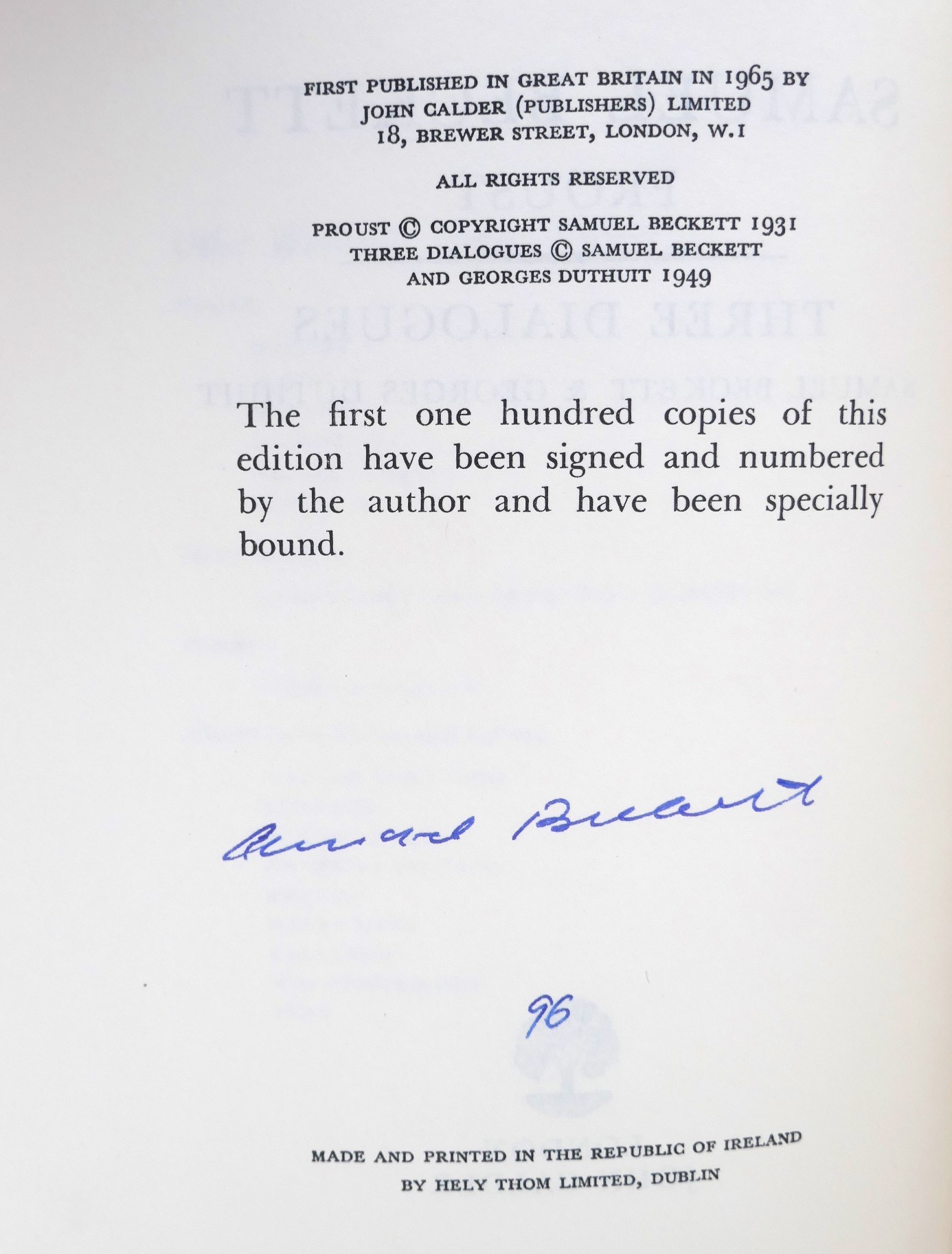 Proust. Three Dialogues. Limited Signed Edition (1965) - Image 4