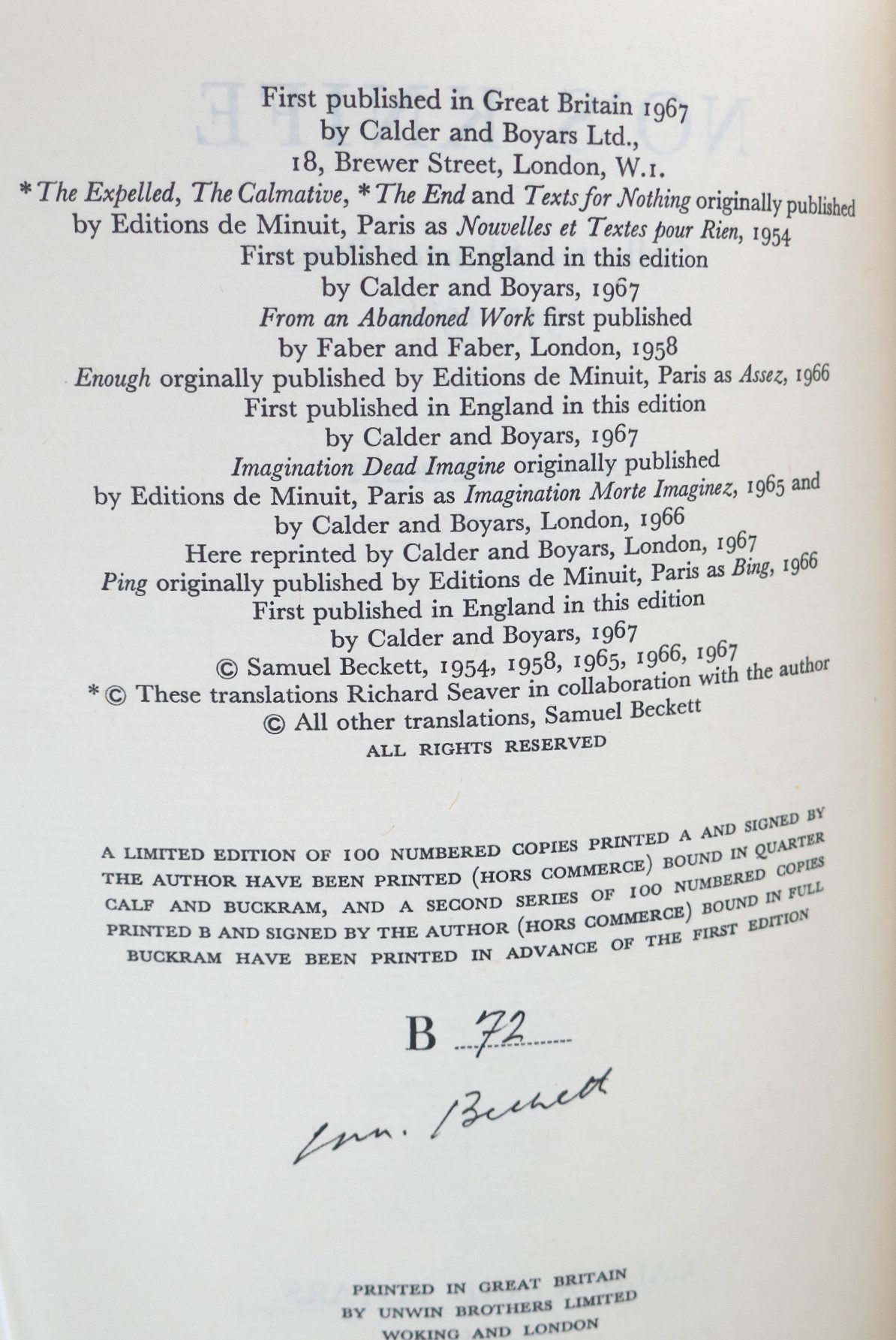No's Knife. Limited signed Edition (1967) - Image 3