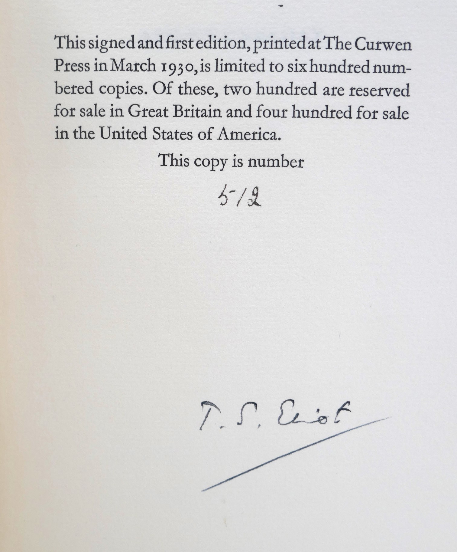 Ash Wednesday. Limited Signed Edition (1930) - Image 3