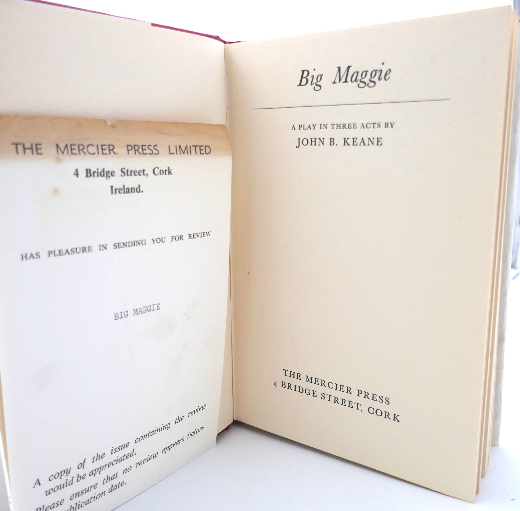 Big Maggie. A Play in Three Acts (1969) - Image 2