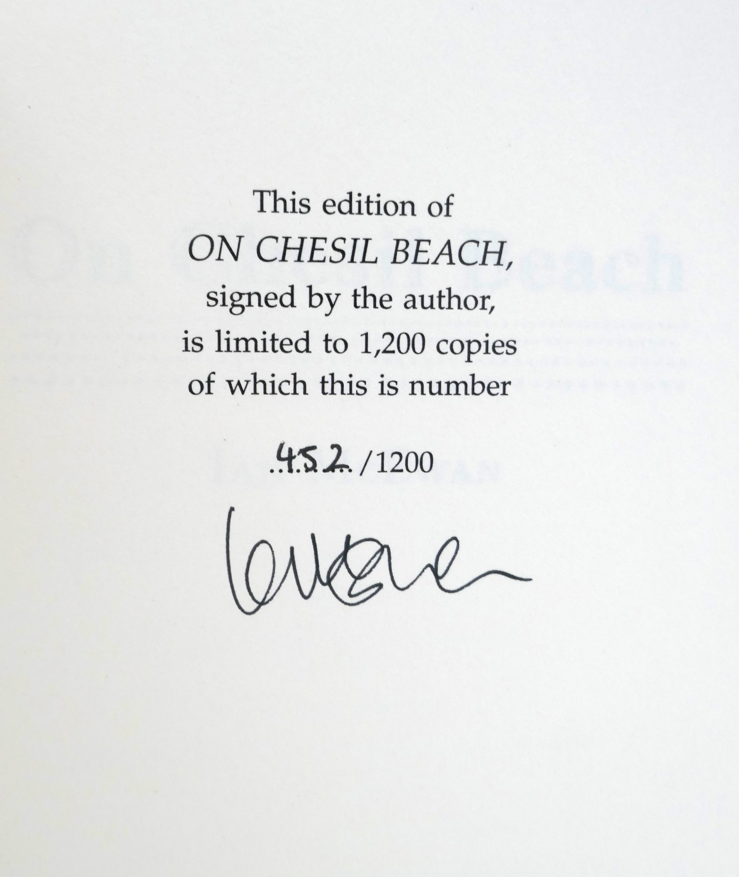 On Chesil Beach. Limited Signed Edition (2007) - Image 2