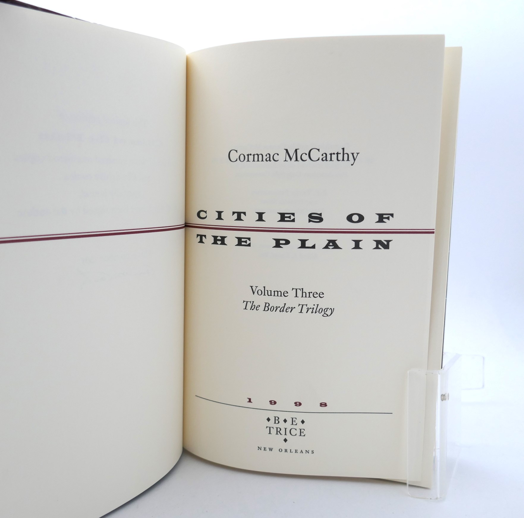 Cities of the Plain. Limited Signed Edition (1998) - Image 3