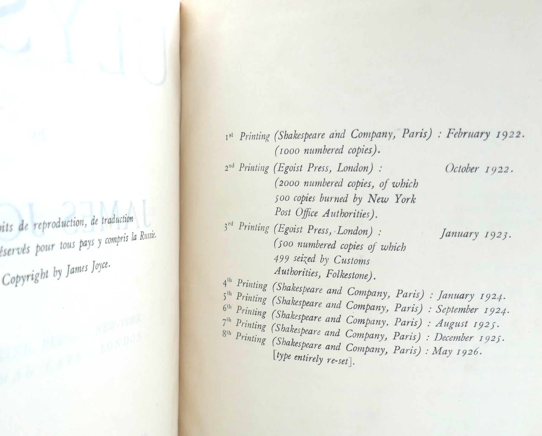 Ulysses. Second Edition, First Printing (1926) - Image 3