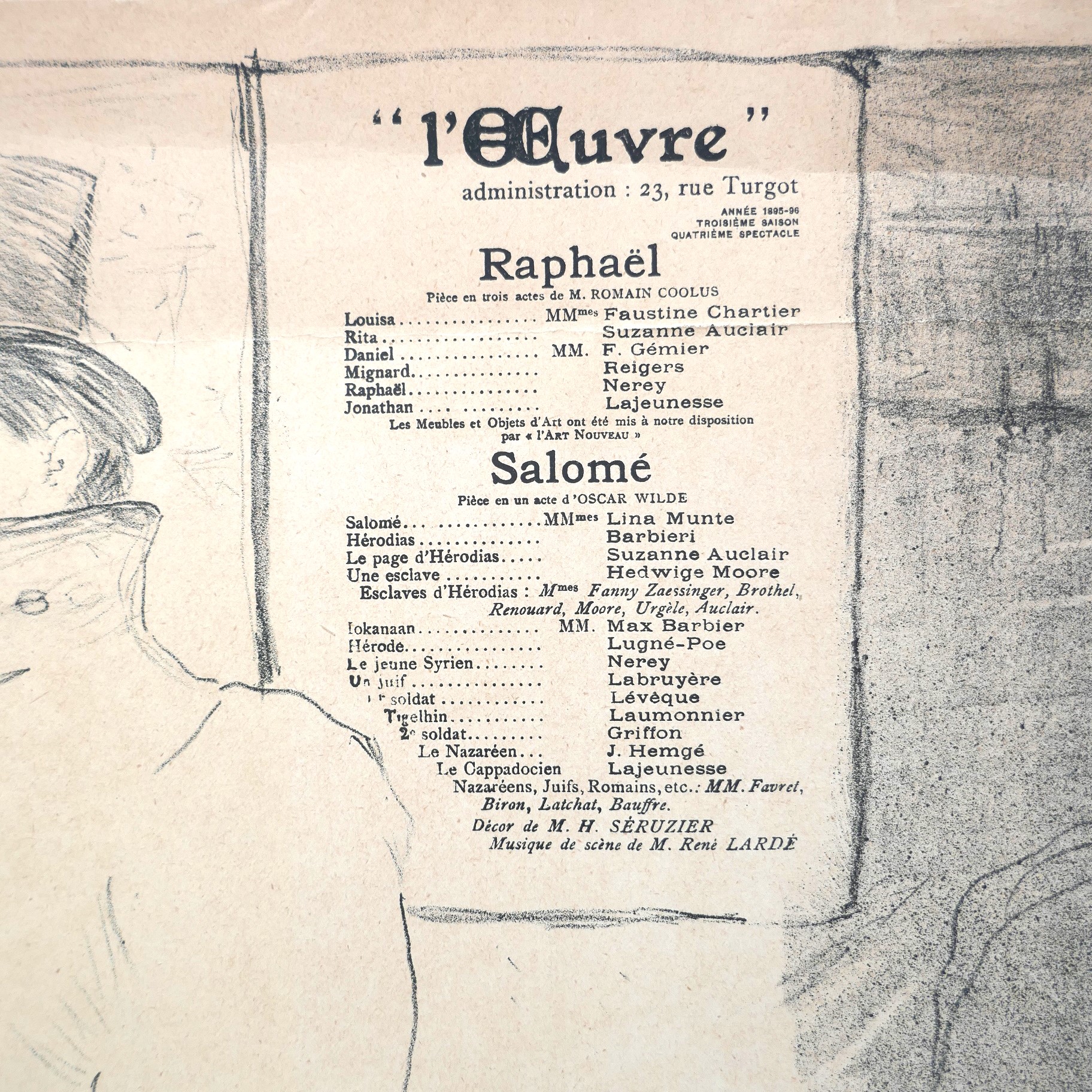 Henri De Toulouse-Lautrec’s Program for ‘Raphael and Salome’ (1898) - Image 2