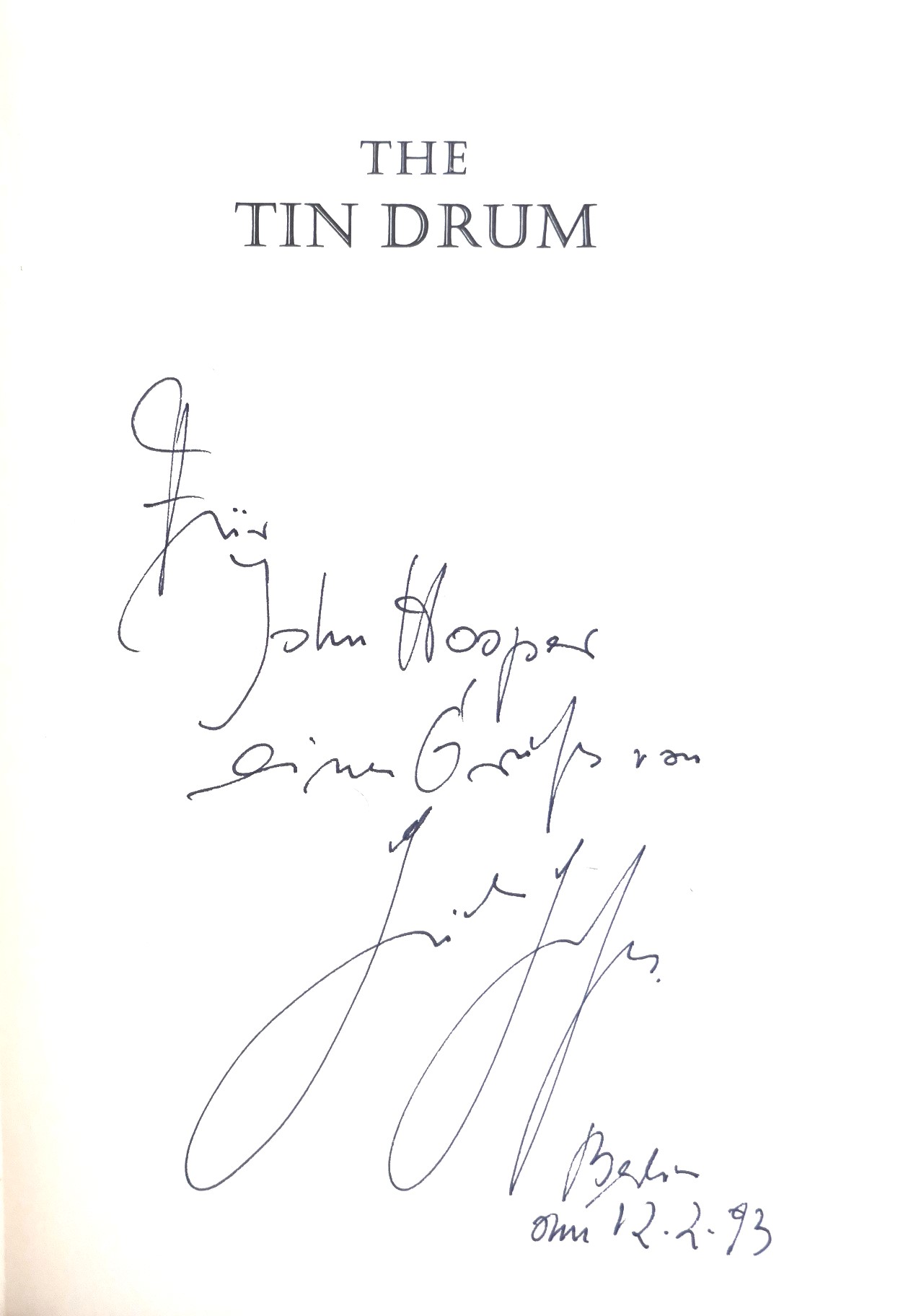 The Tin Drum. First American Edition. Inscribed Copy (1962) - Image 3