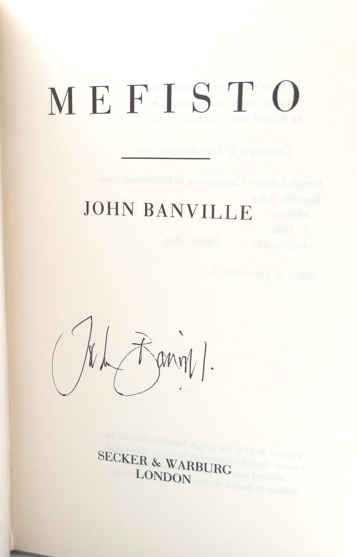 Mefisto. Signed Copy (1986) - Image 2