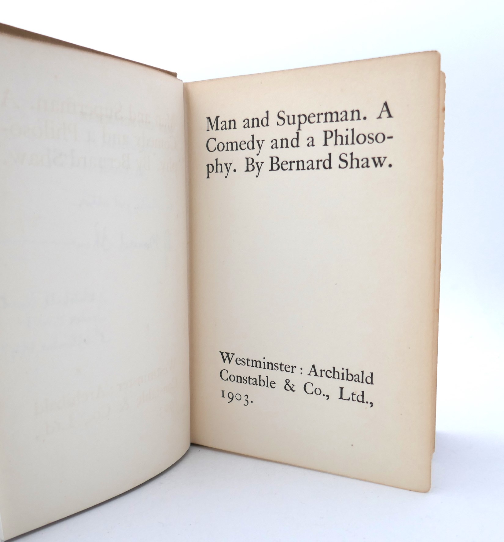 Man and Superman. First Edition. Inscribed by the Author (1903) - Image 2