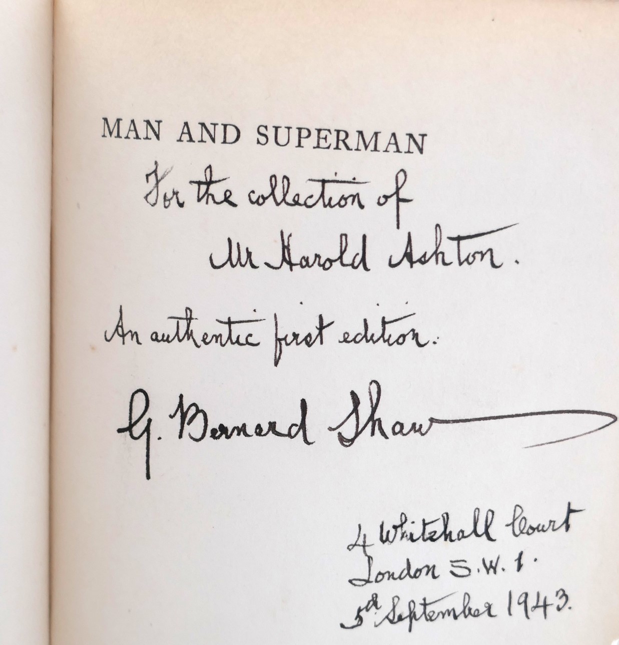 Man and Superman. First Edition. Inscribed by the Author (1903) - Image 3