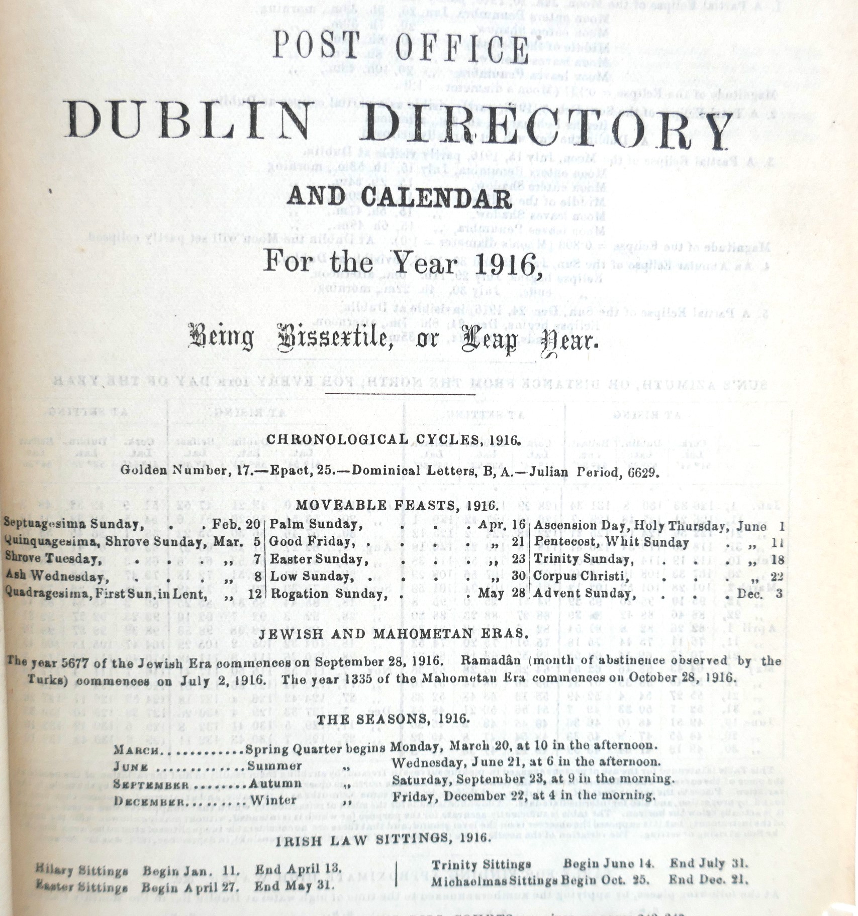 The Post Office Directory and Calendar, for 1916 - Image 4