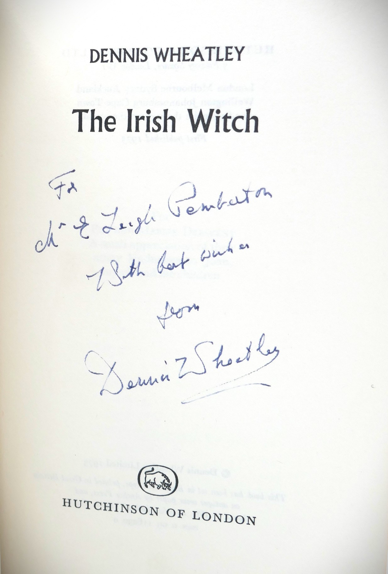 The Irish Witch. Inscribed by the Author (1973) - Image 2