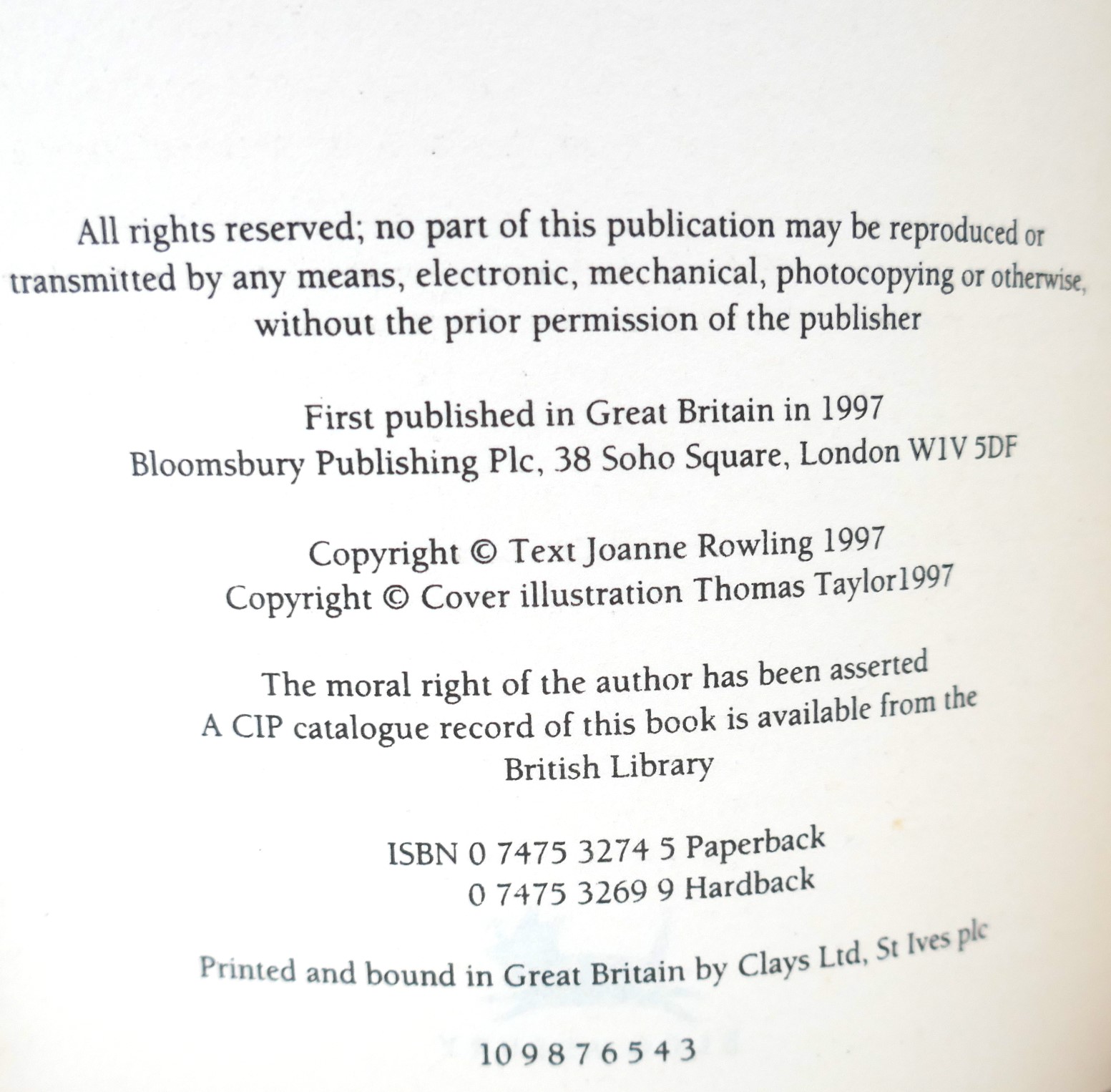 Harry Potter and The Philosopher's Stone. First in Dust Jacket (1997) - Image 5