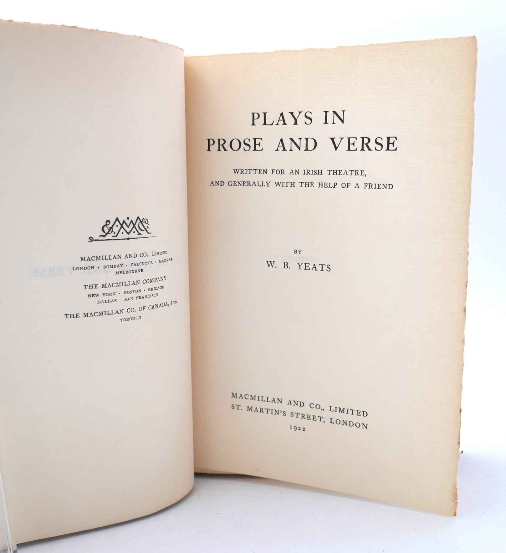 Plays in Prose and Verse. First Edition (1922) - Image 4