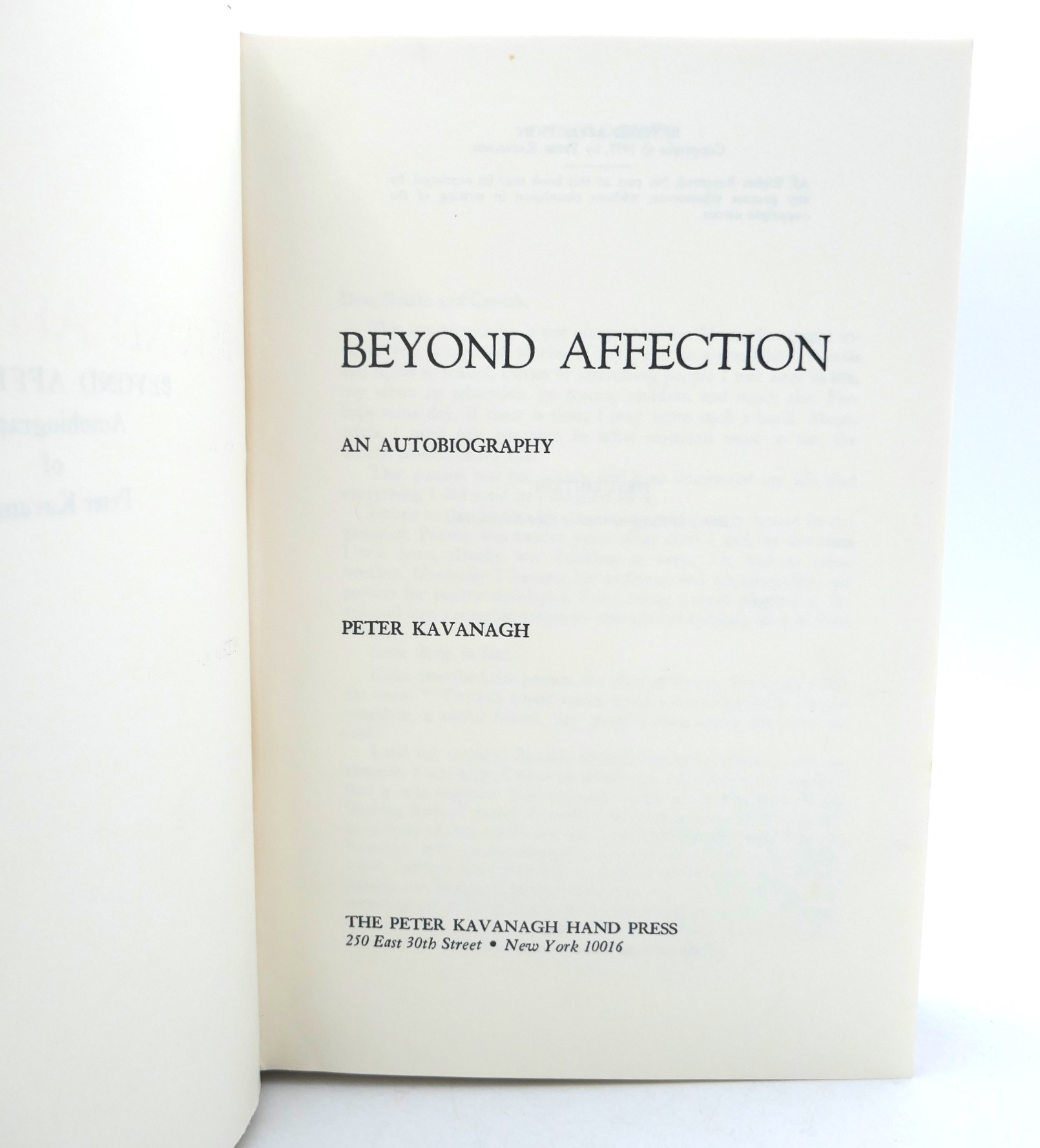 Beyond Affection - An Autobiography (1977) - Image 2