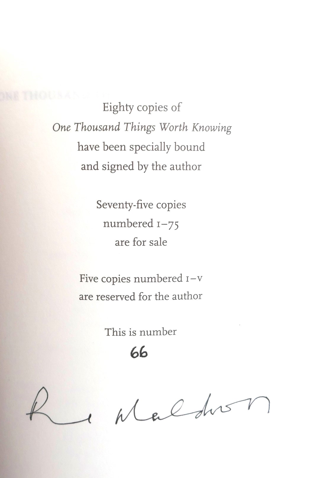 One Thousand Things Worth Knowing. Limited Edition (2015) - Image 3