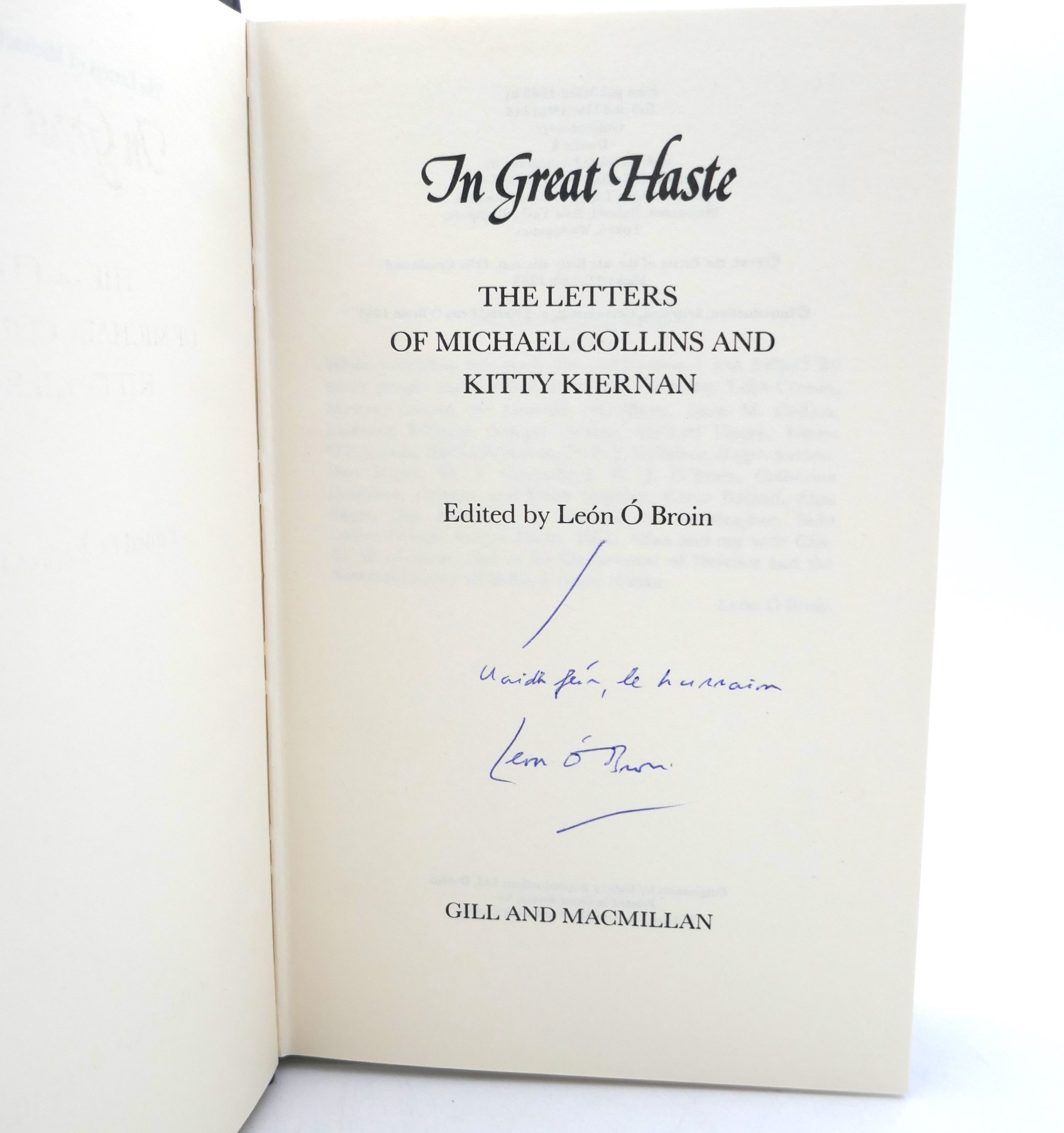 In Great Haste. Letters of Michael Collins & Kitty Kiernan (1983) - Image 2