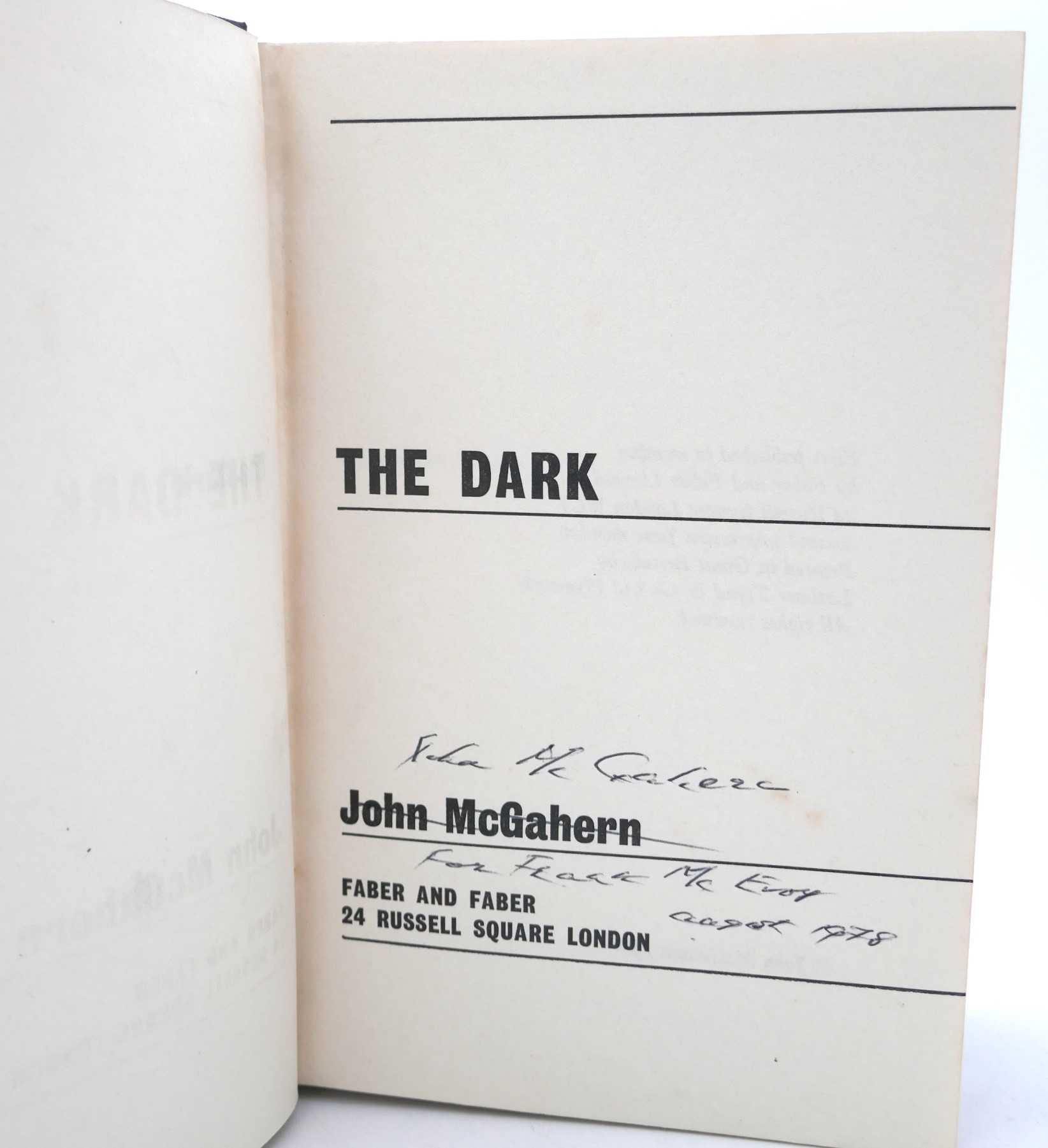The Dark. Inscribed Copy (1966) - Image 3