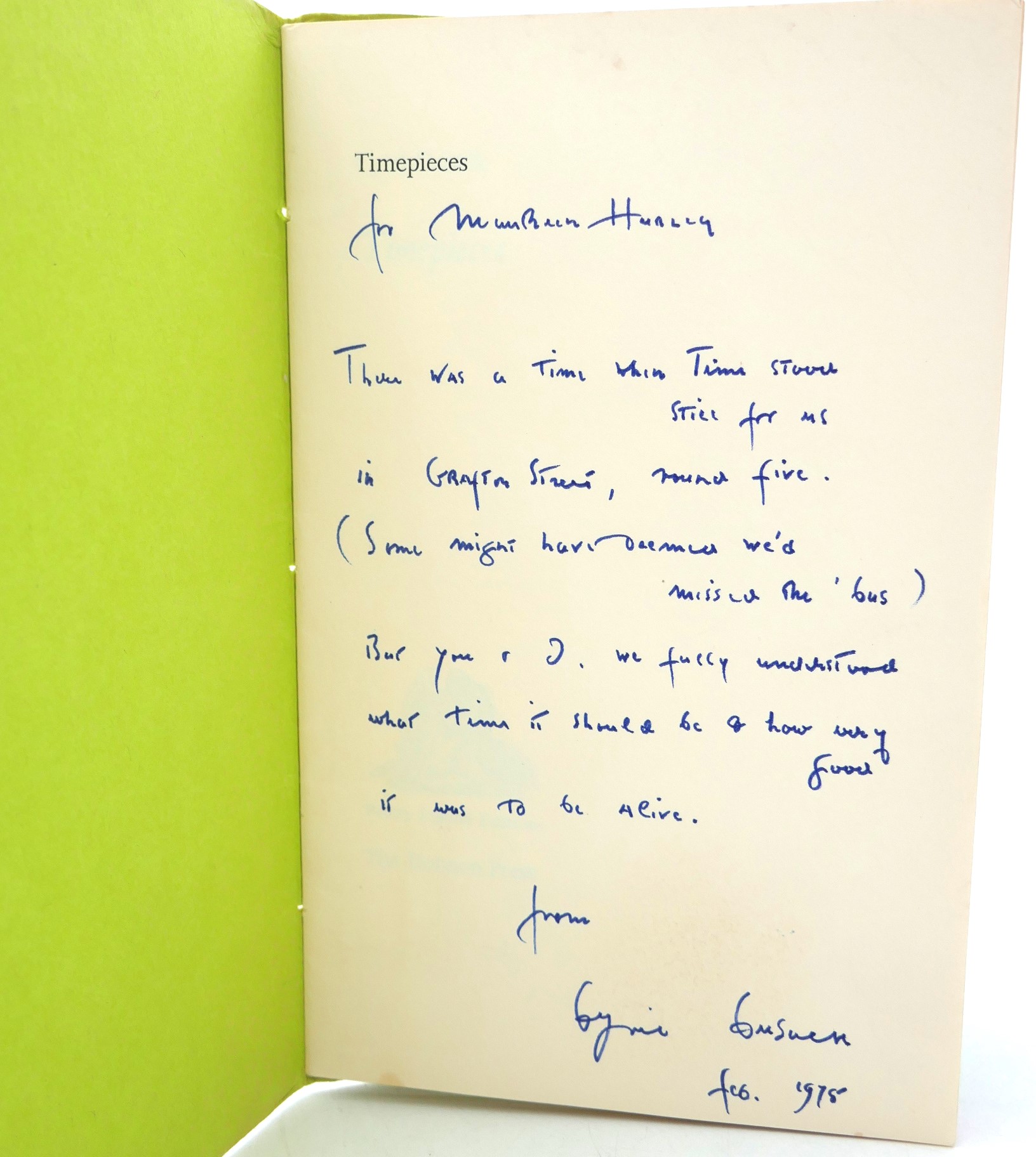 Timepieces. With Holograph Poem (1970) - Image 2