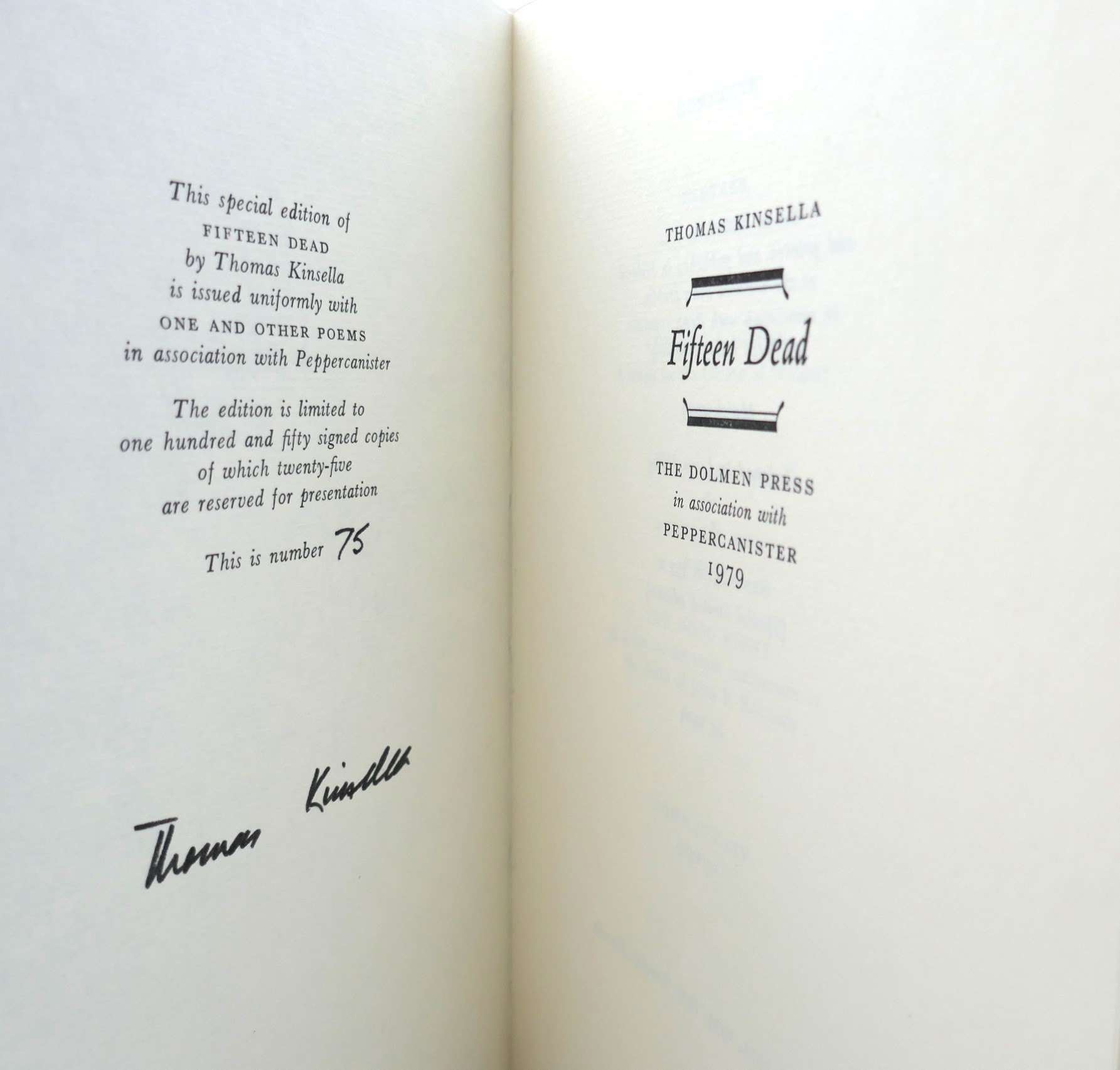 Fifteen Dead & One and Other Poems. Two Volumes (1979) - Image 3