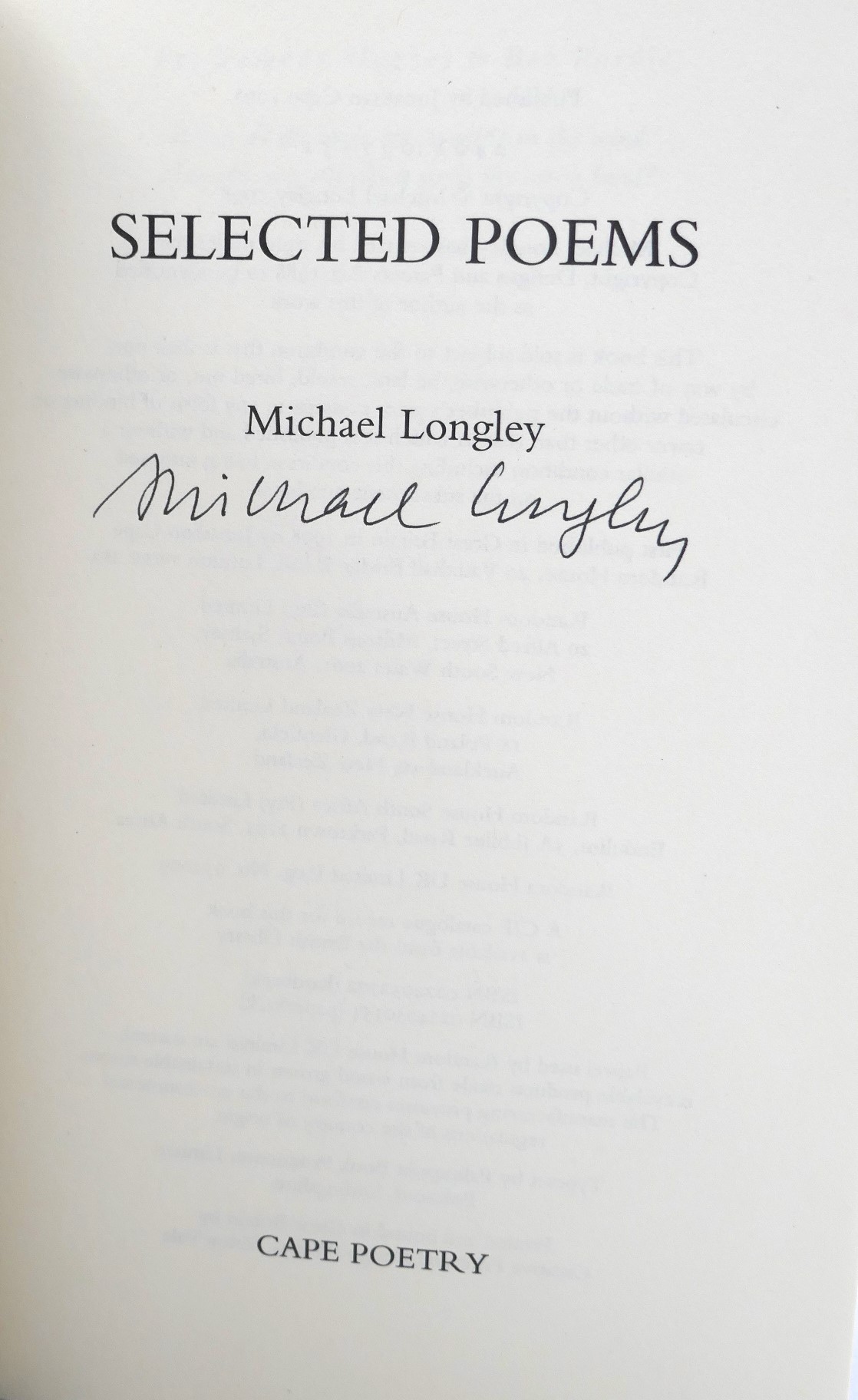 Selected Poems. Signed by the Author (1998) - Image 2