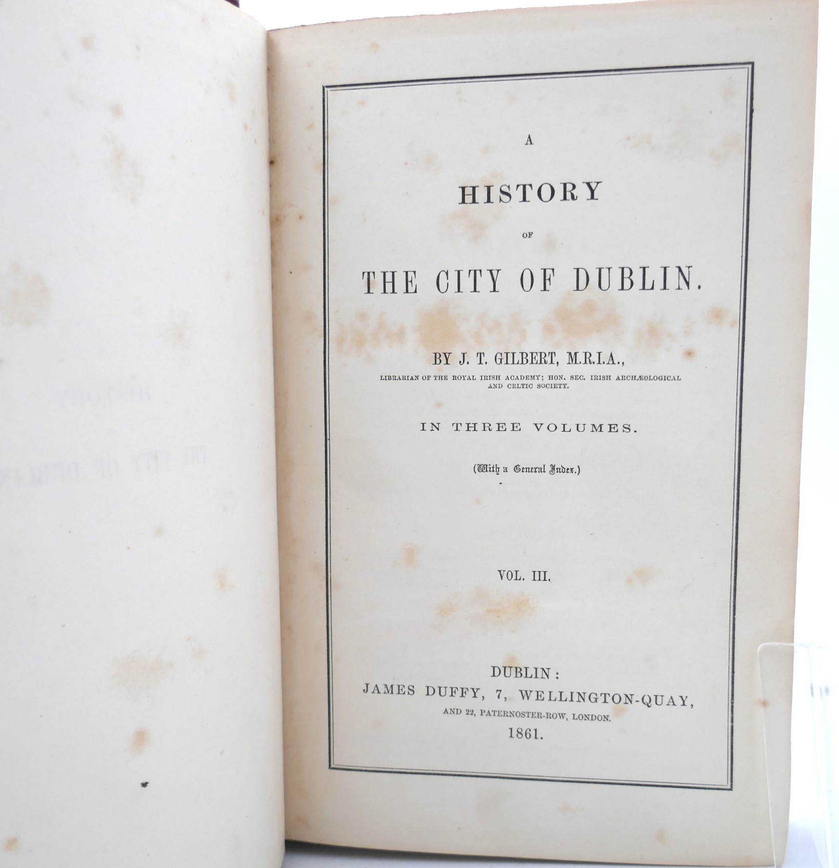 A History of The City of Dublin. three Volumes (1861) - Image 4
