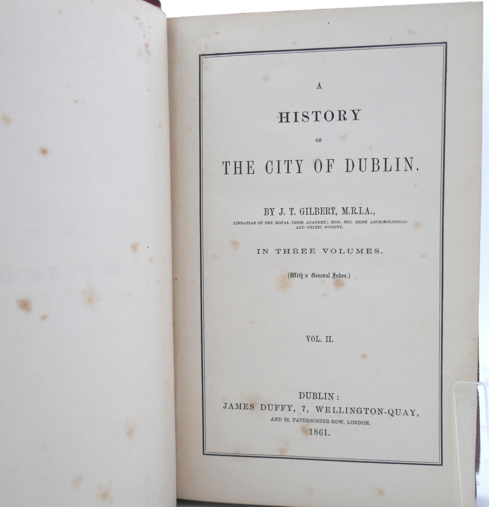 A History of The City of Dublin. three Volumes (1861) - Image 5