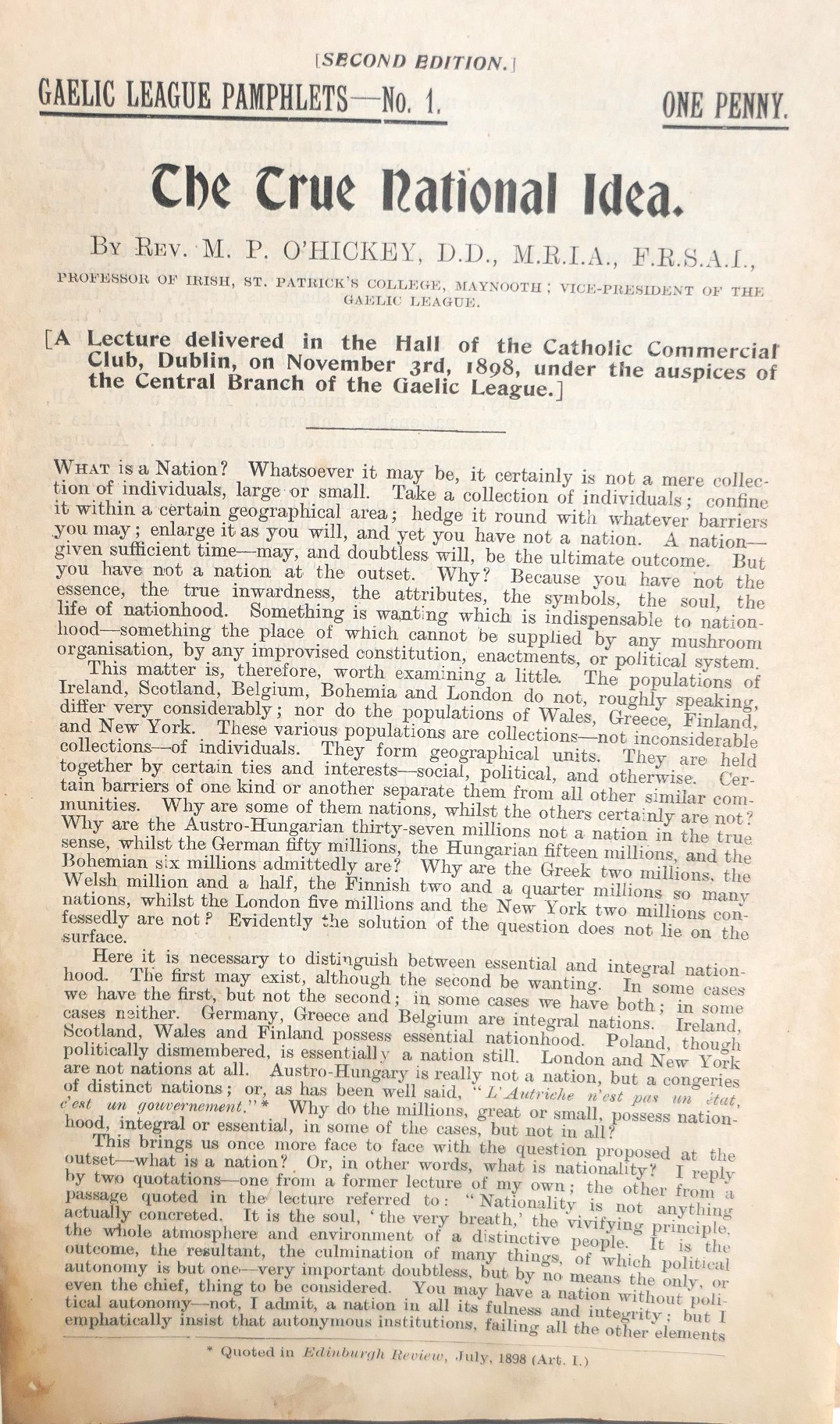 Gaelic League Pamphlets. No. 1 - No. 9 (1900)