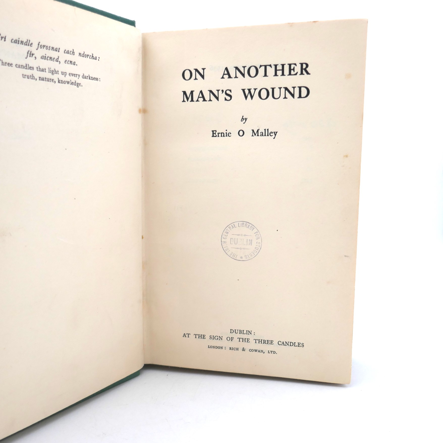 On Another Man's Wound. Signed Copy (1936) - Image 2