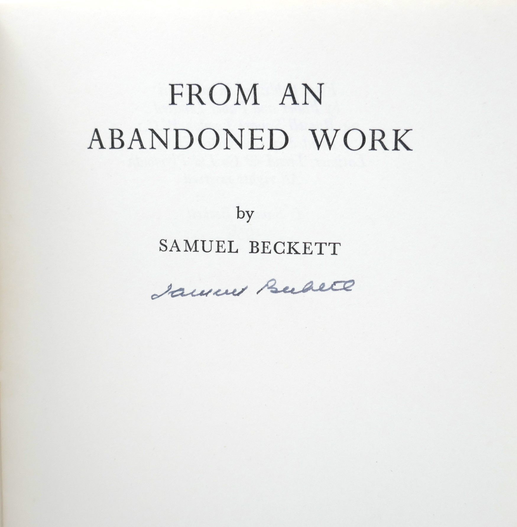From an Abandoned Work. Signed Copy (1958) - Image 4