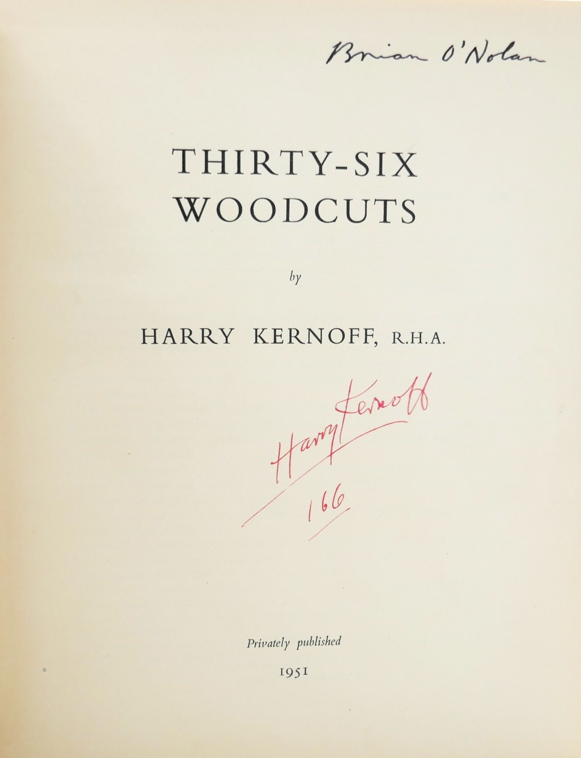 Thirty-Six Woodcuts. Flann O'Brien's Copy (1951) - Image 2