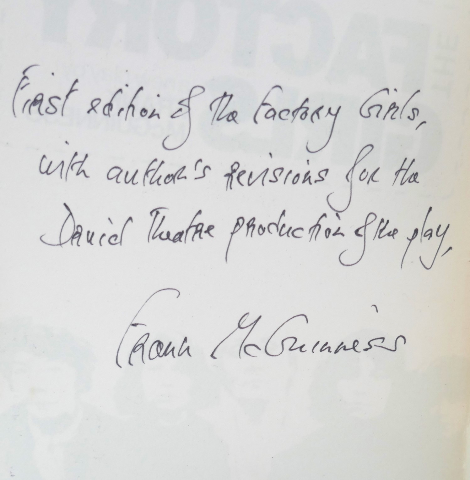 The Factory Girls. Author's Copy (1982) - Image 3