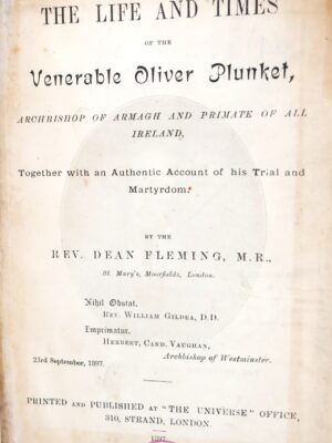 The Life and Times of the Venerable Oliver Plunkett (1897)