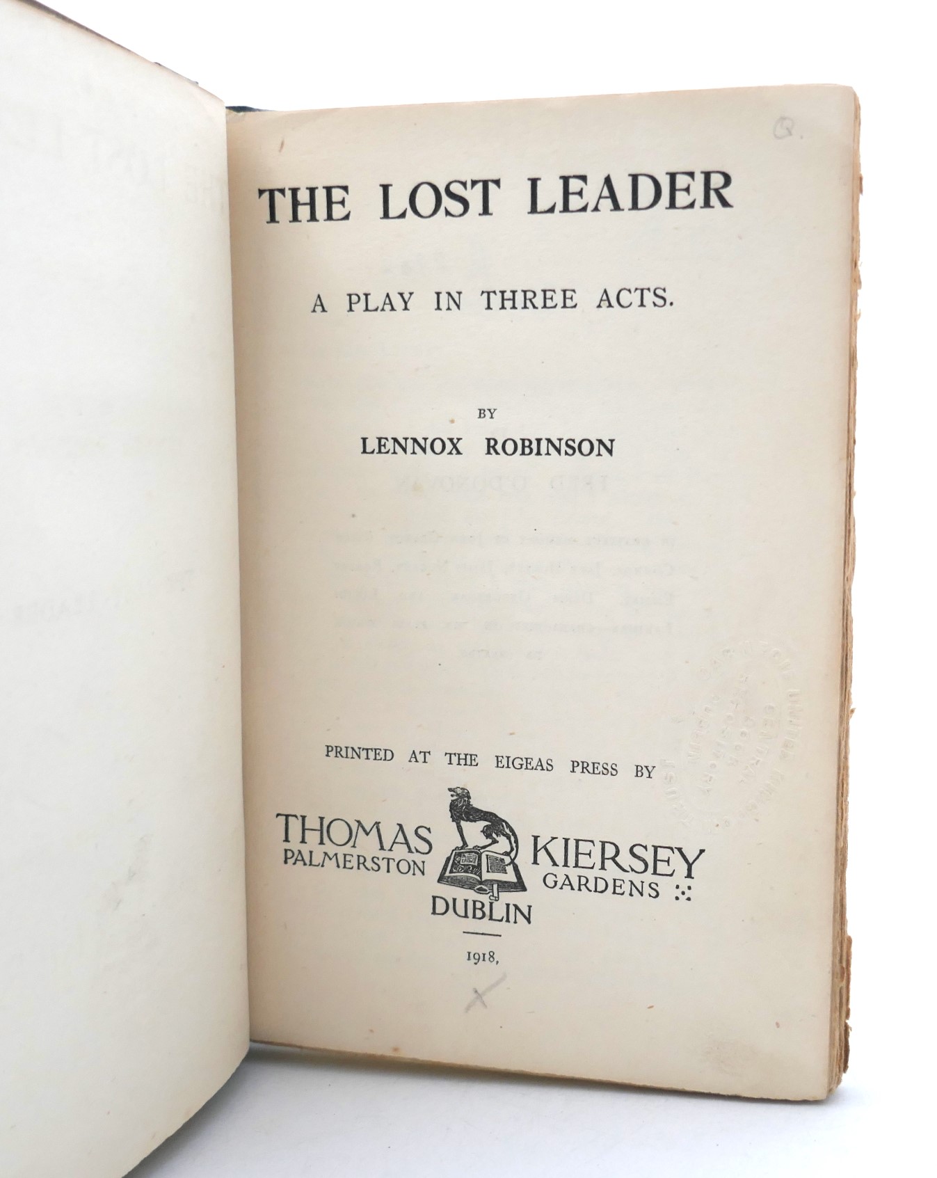 The Lost Leader. A Play (1918) - Image 2