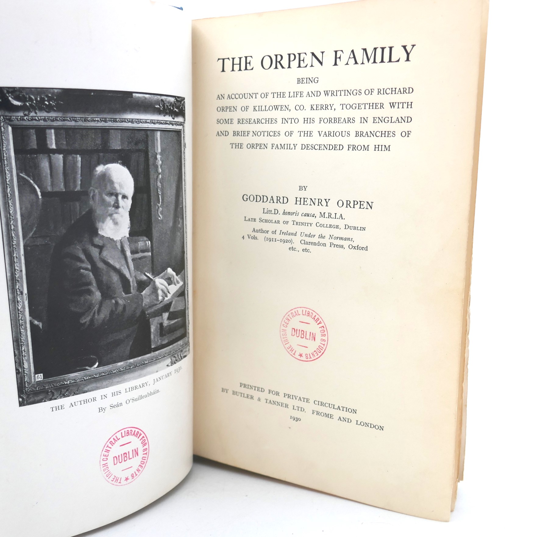 The Orpen Family. Printed from Private Circulation (1930) - Image 2