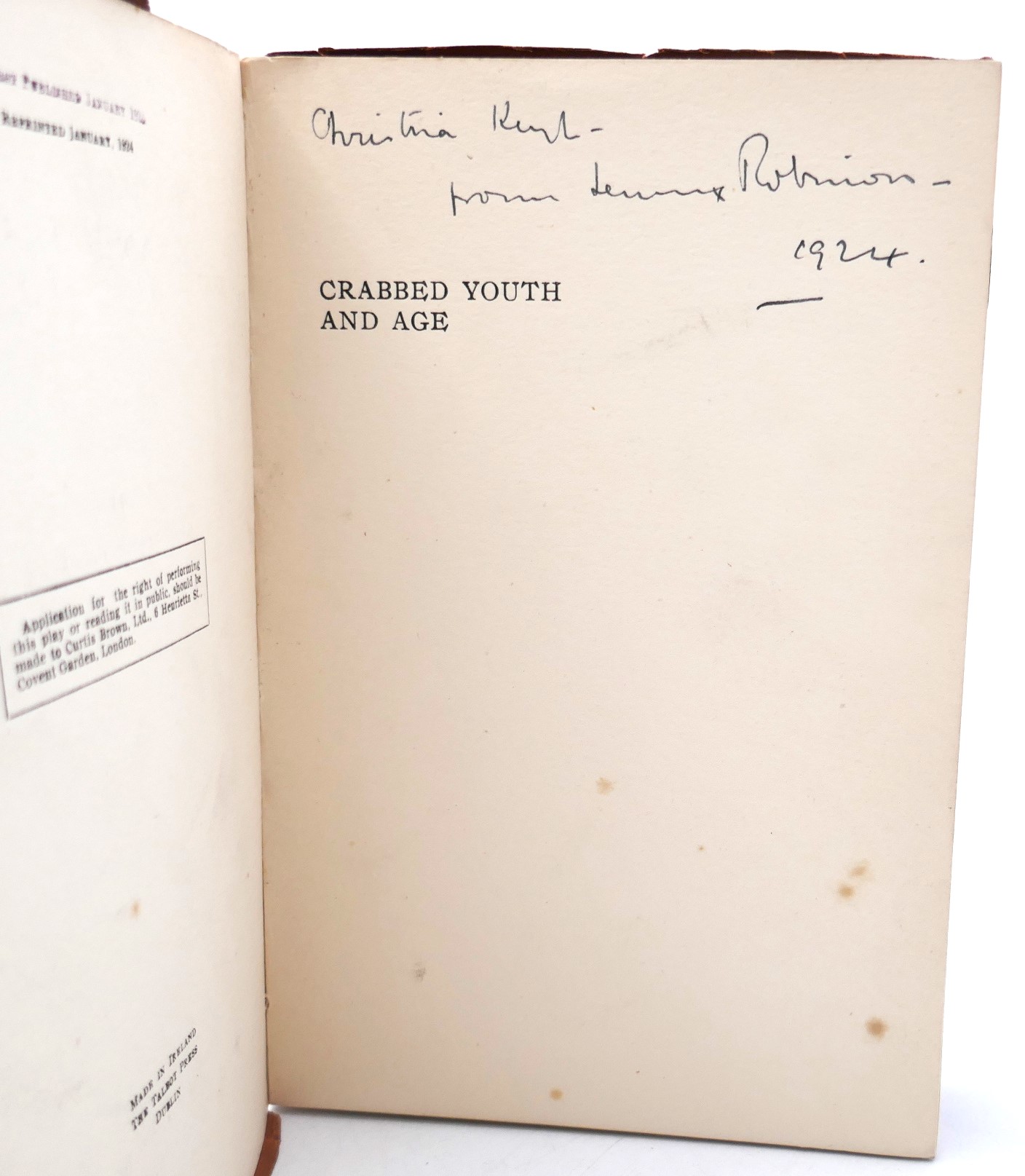 Crabbed Youth and Age. Inscribed by the Author (1924) - Image 2