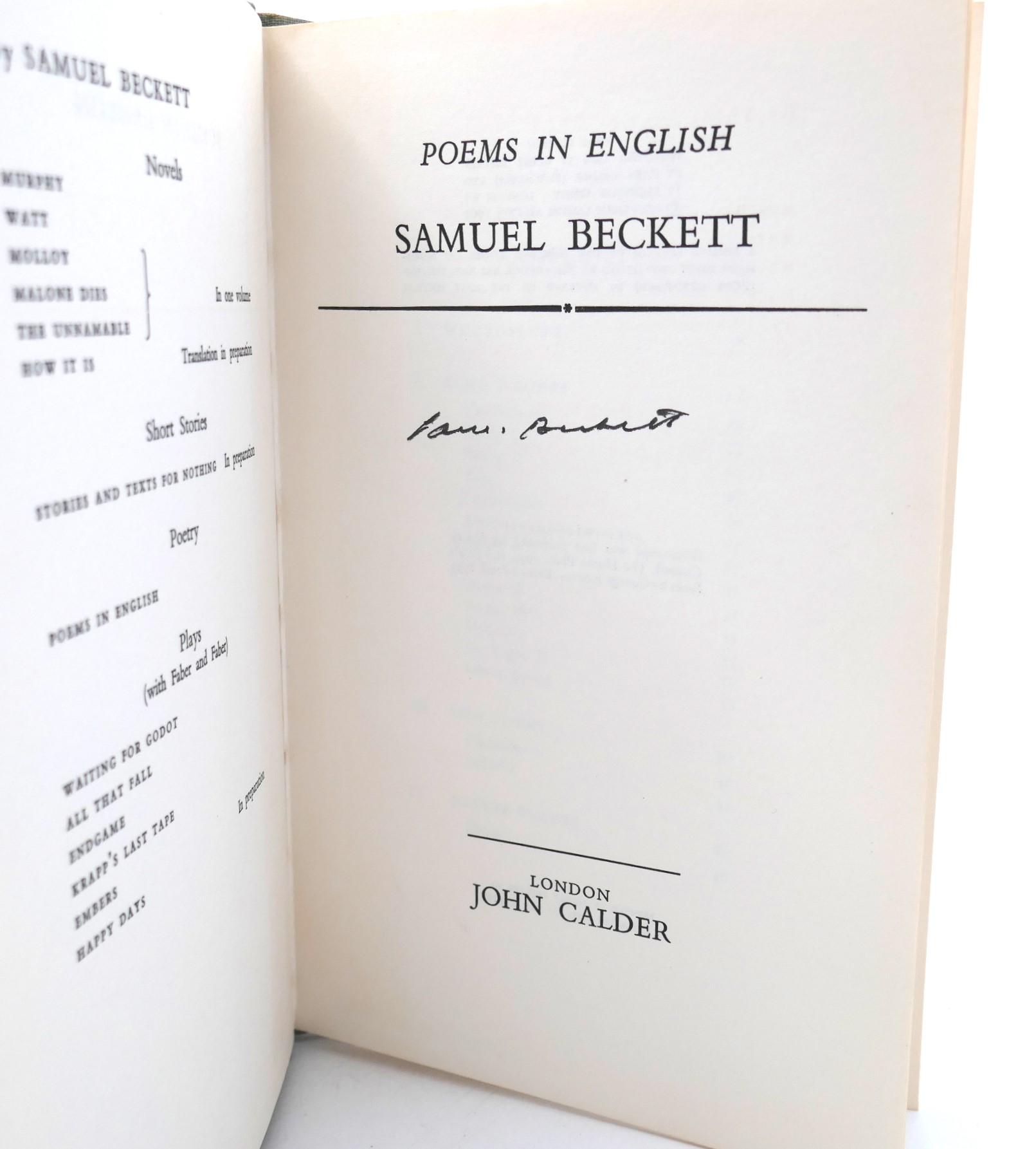 Poems in English. Signed by the Author (1961) - Image 3