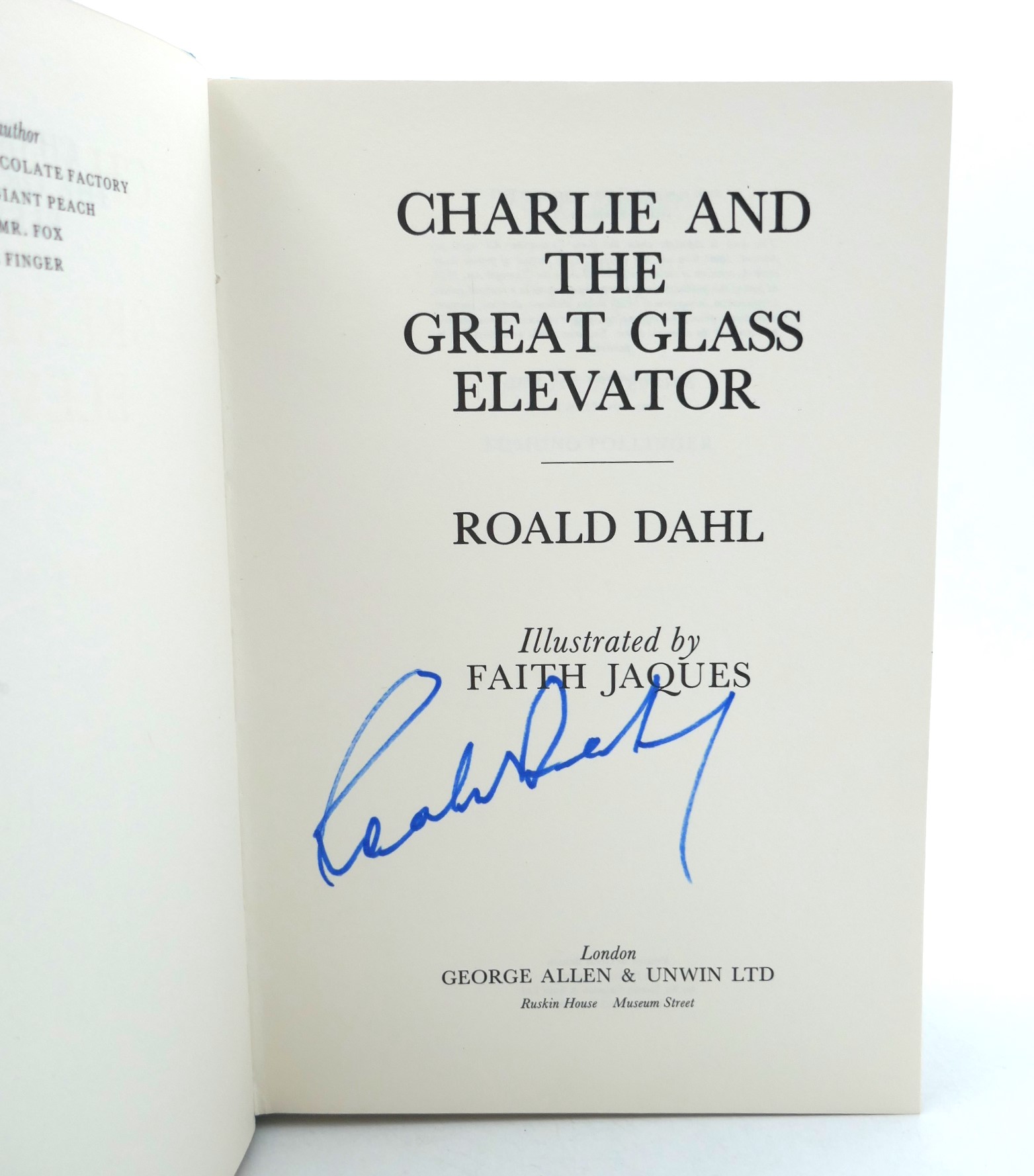 Charlie and the Great Glass Elevator. Signed by the Author (1973) - Image 3
