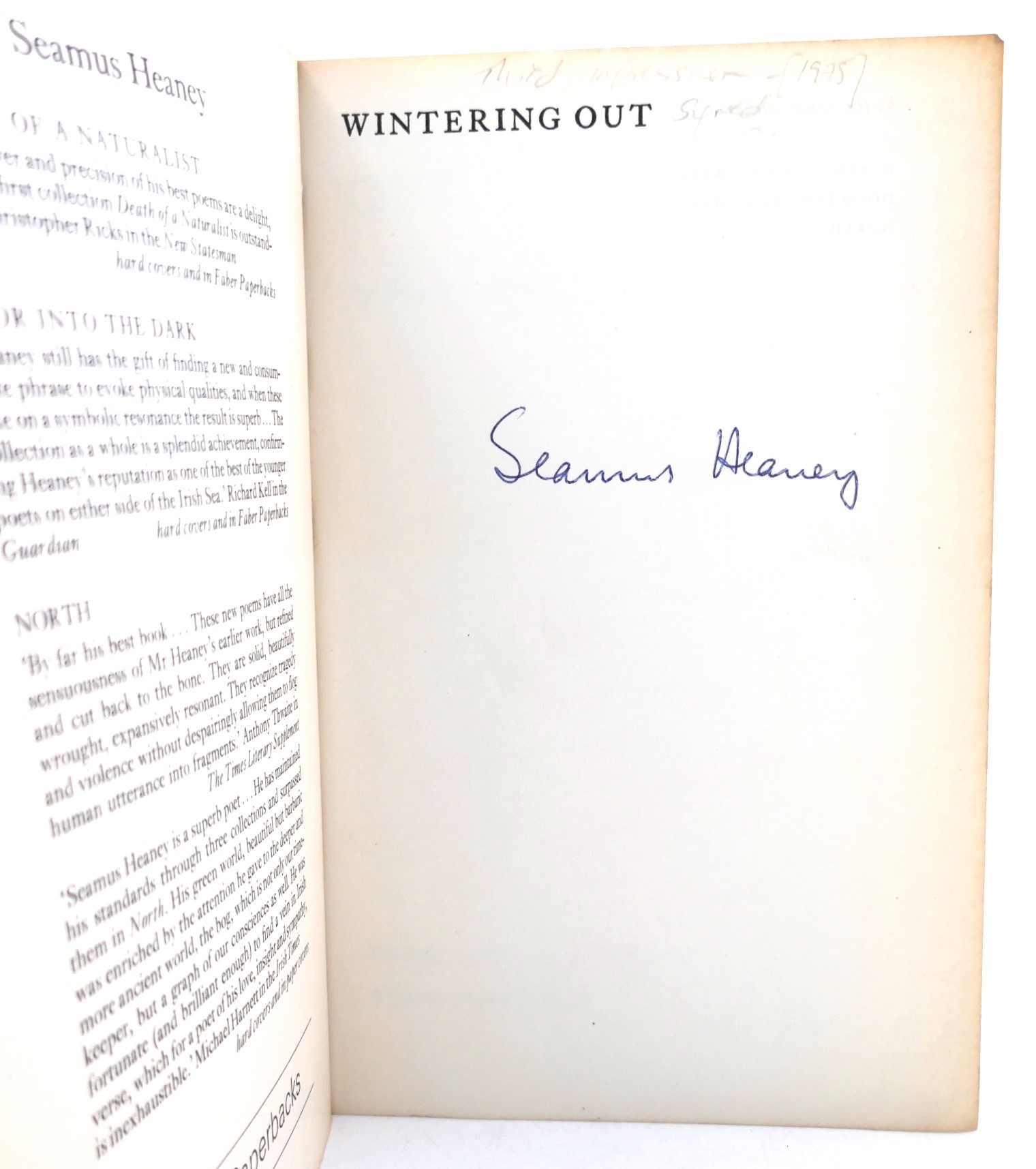 Wintering Out. Third Impression. Signed Copy (1975) - Image 2